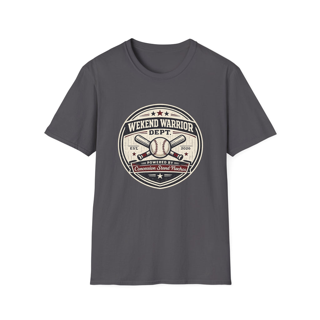 Baseball Weekend Warrior Powered By Nachos Circle T-shirt