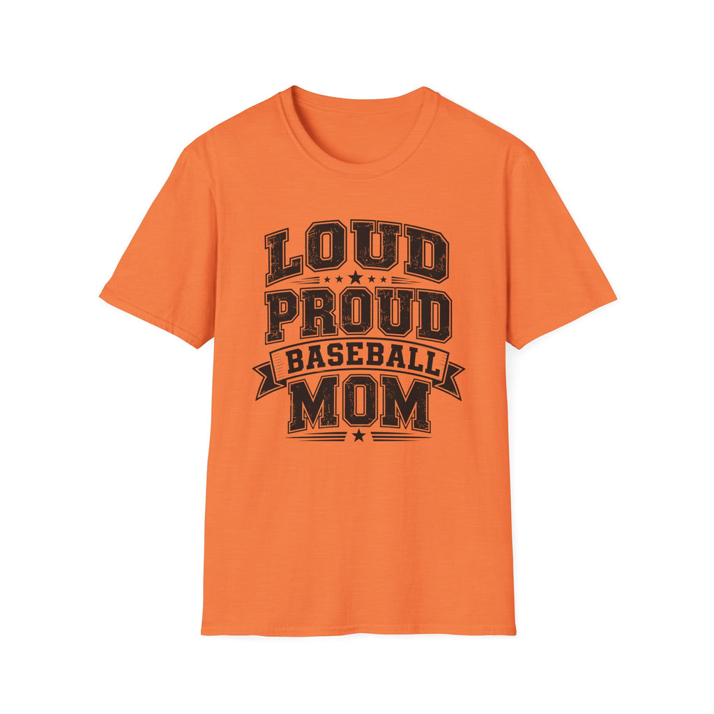 "Loud Proud Baseball Mom" B&W T-shirt