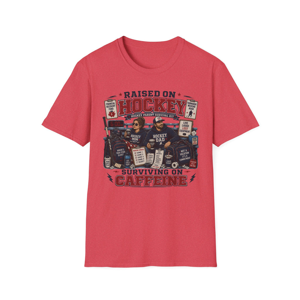 "Raised On Hockey Surviving On Coffee" T-shirt