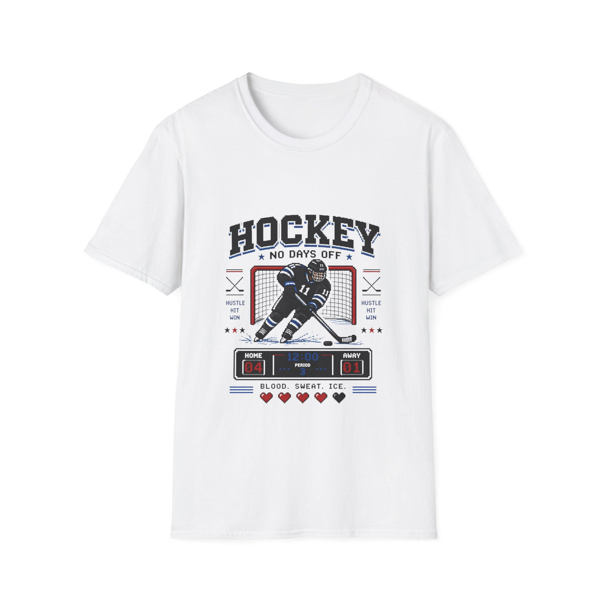 8-bit Boy Hockey Player T-Shirt