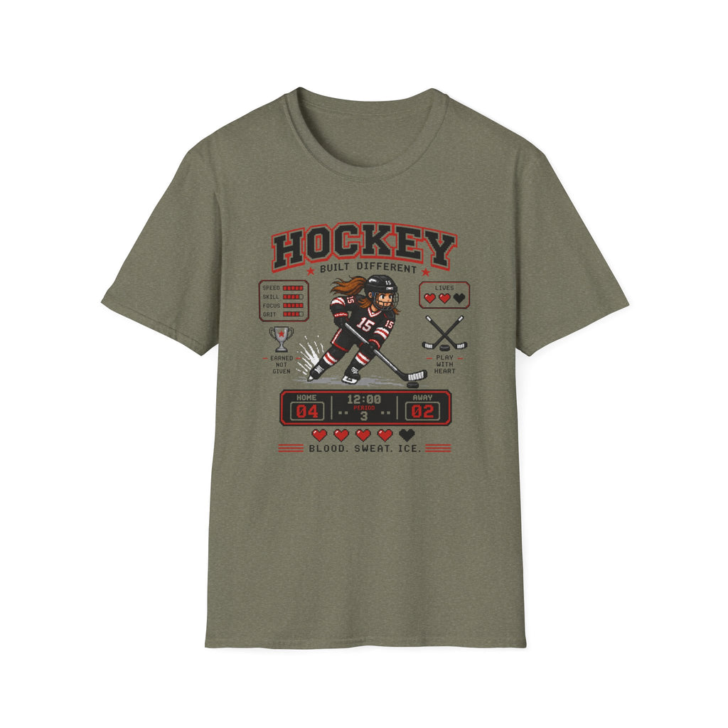 8-bit Girl Hockey Player T-Shirt