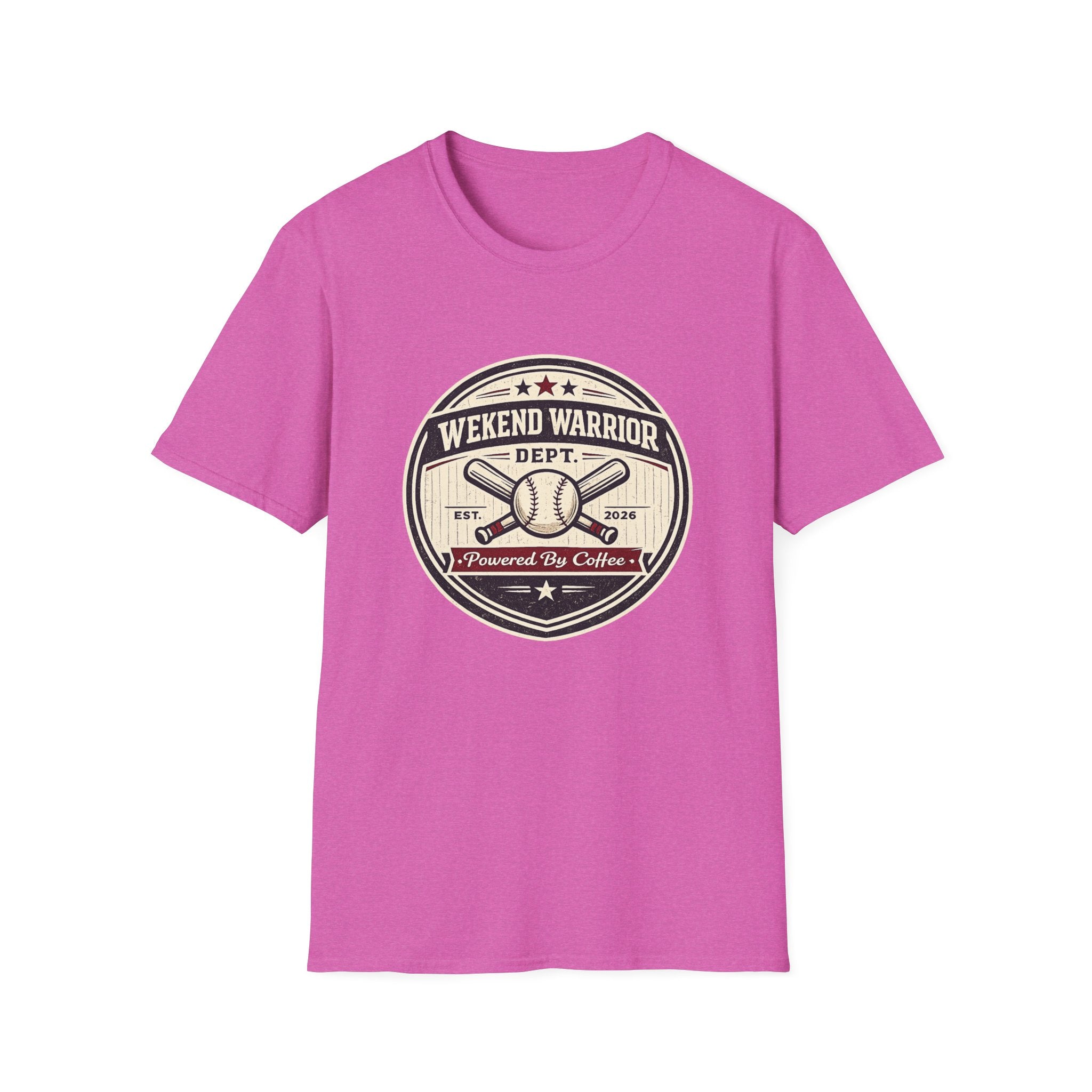 Baseball Weekend Warrior Powered by Coffee Circle T-shirt