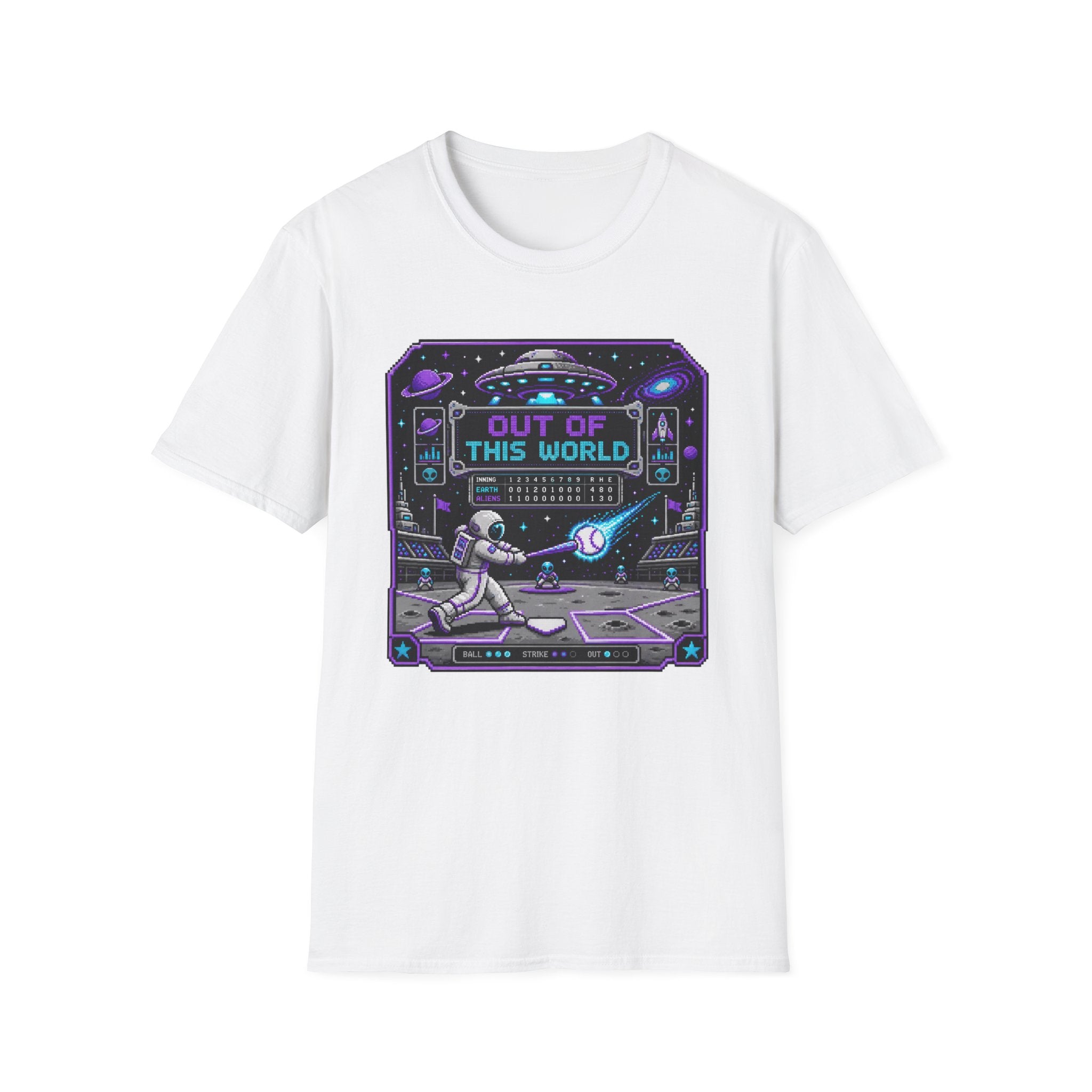 8-bit Out Of This World Baseball T-shirt