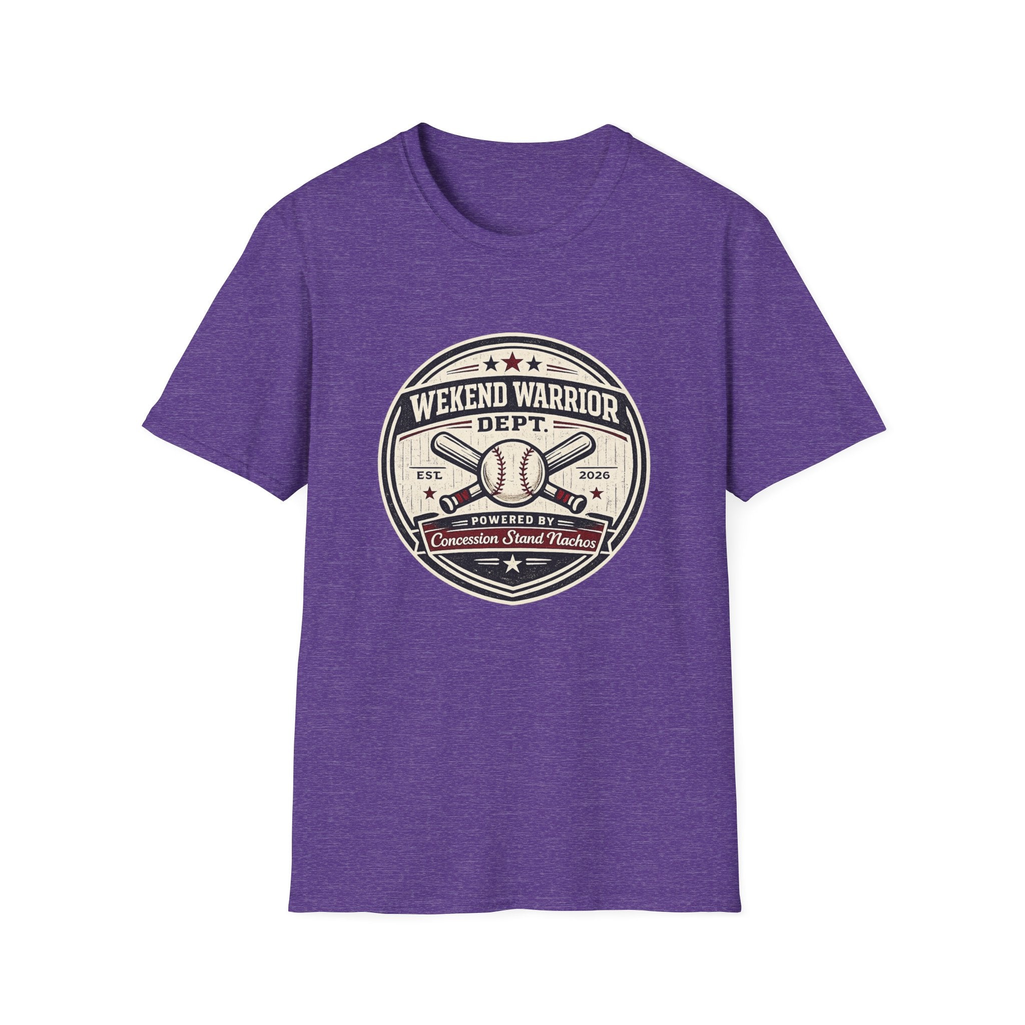 Baseball Weekend Warrior Powered By Nachos Circle T-shirt