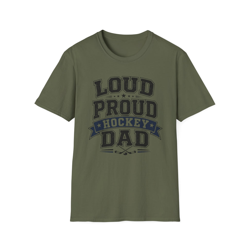"Loud Proud Hockey Dad" T-shirt - Black & White