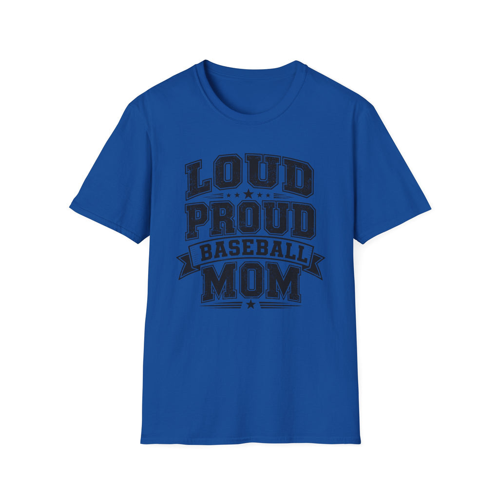"Loud Proud Baseball Mom" B&W T-shirt