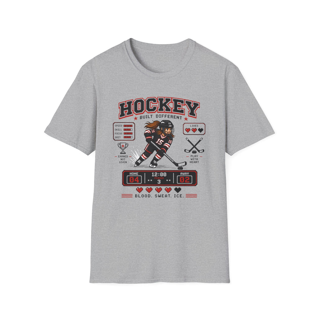 8-bit Girl Hockey Player T-Shirt