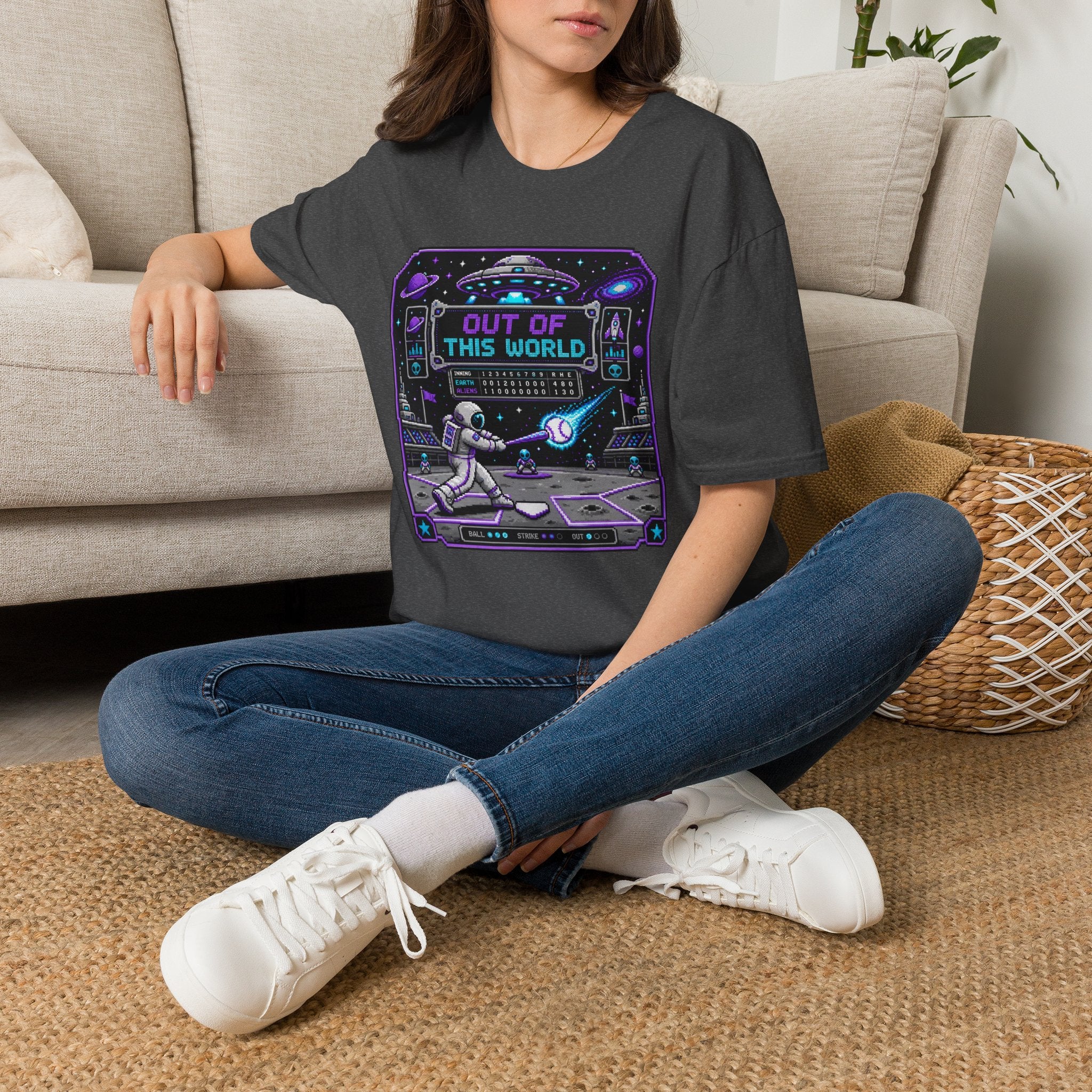 8-bit Out Of This World Baseball T-shirt