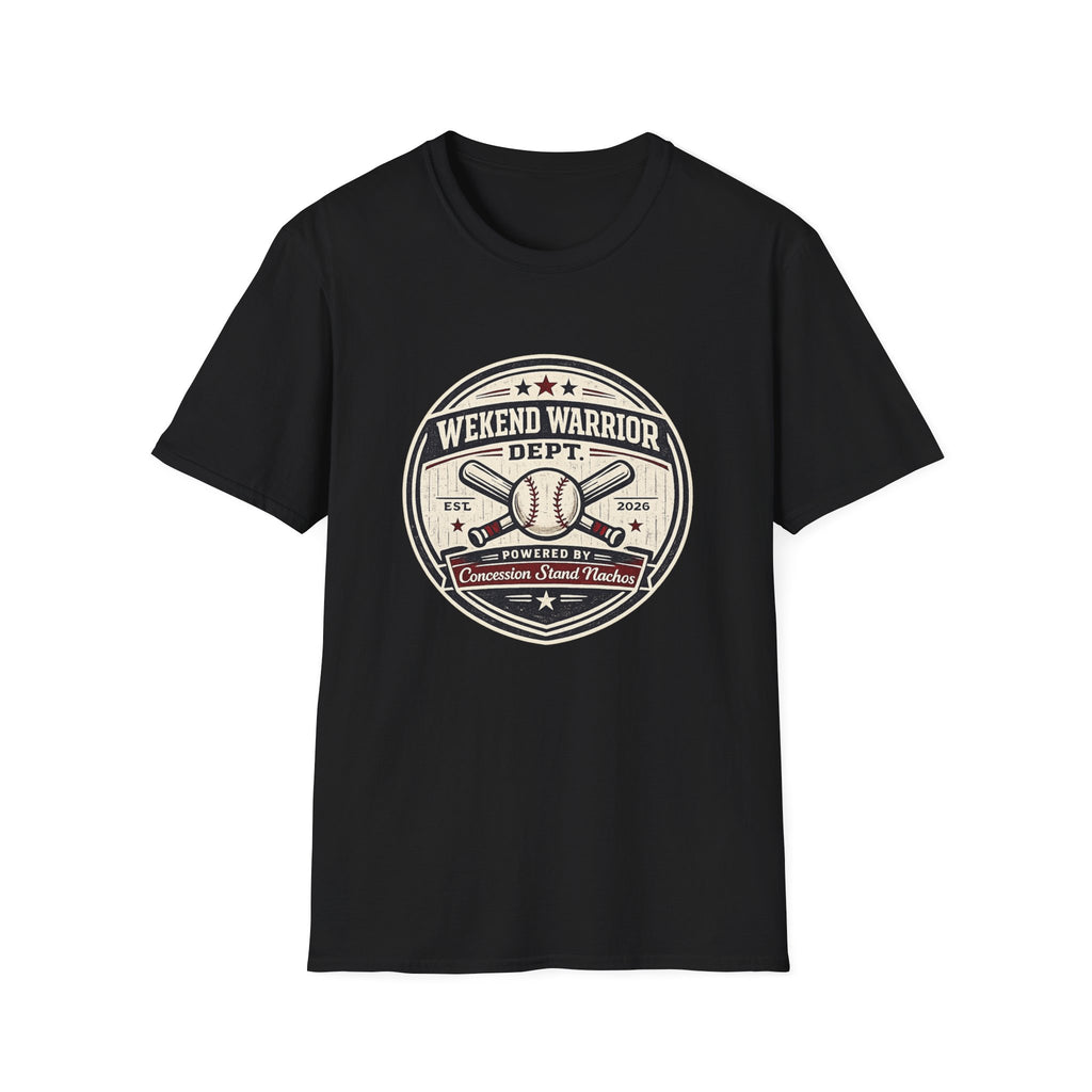 Baseball Weekend Warrior Powered By Nachos Circle T-shirt