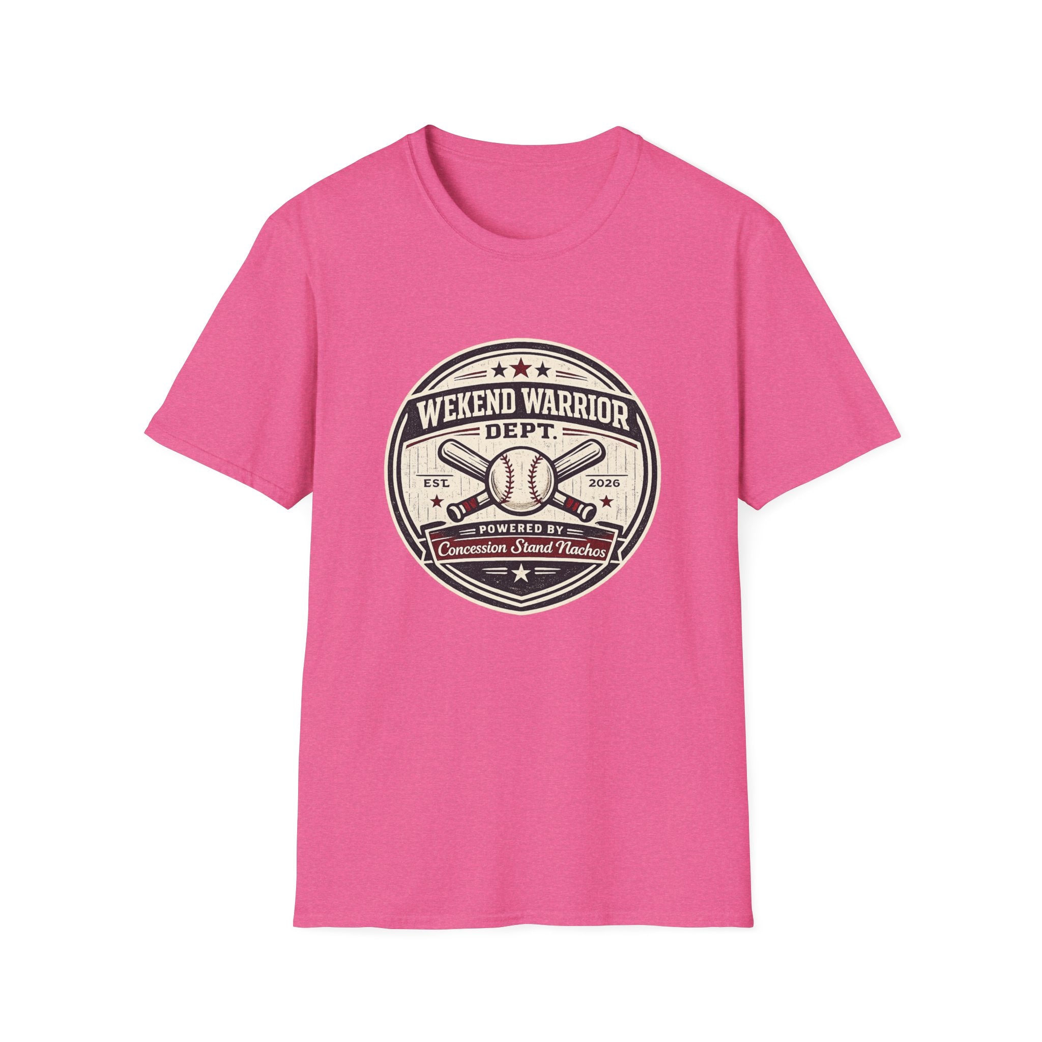 Baseball Weekend Warrior Powered By Nachos Circle T-shirt