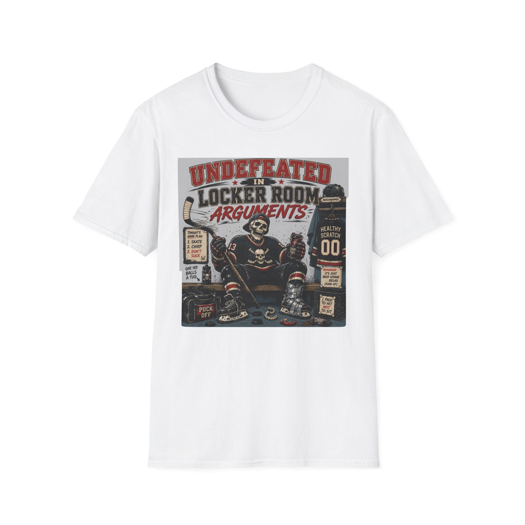 Undefeated In Locker Room Arguments Hockey Skelton T-Shirt