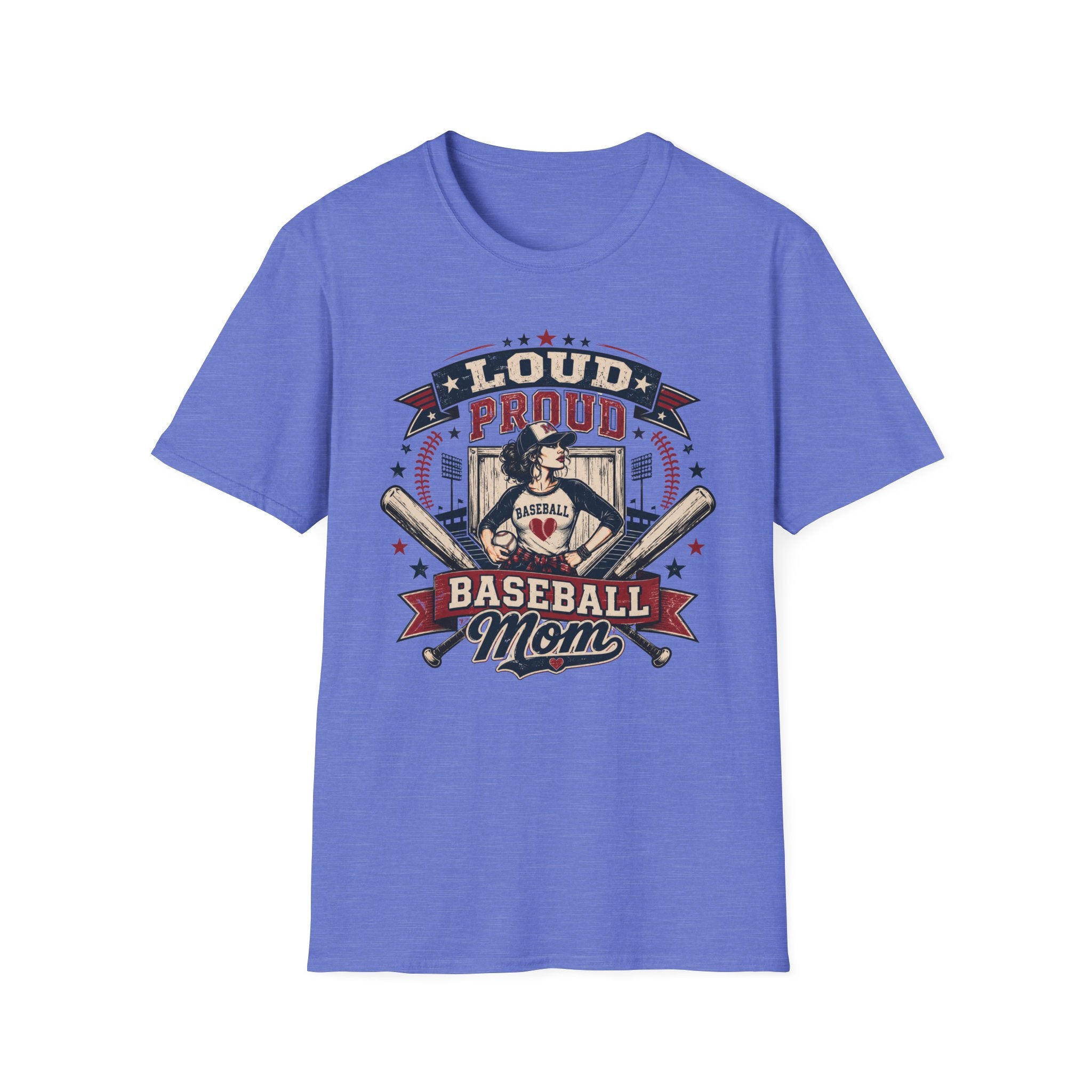 "Loud Proud Baseball Mom" w/Bats T-shirt