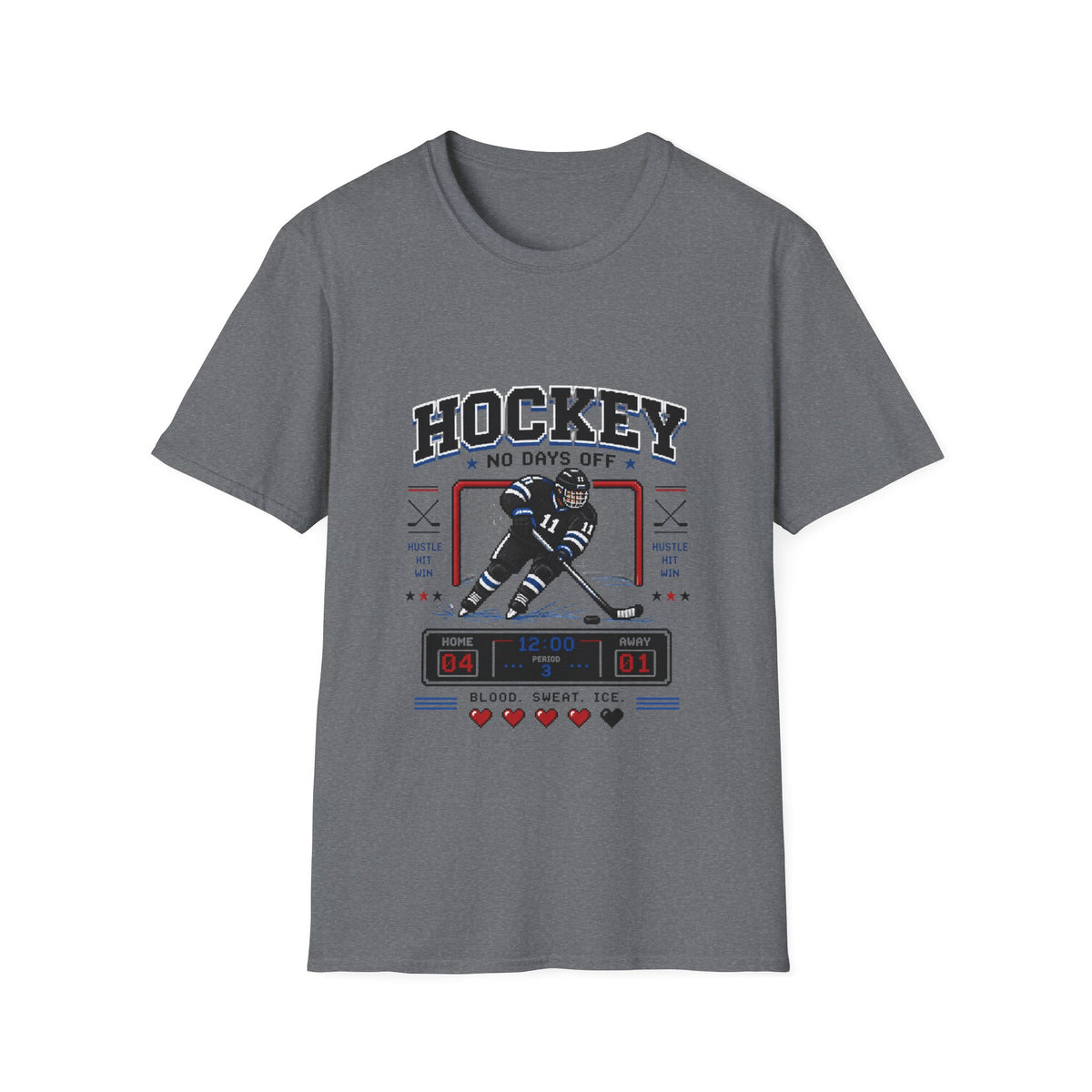 8-bit Boy Hockey Player T-Shirt