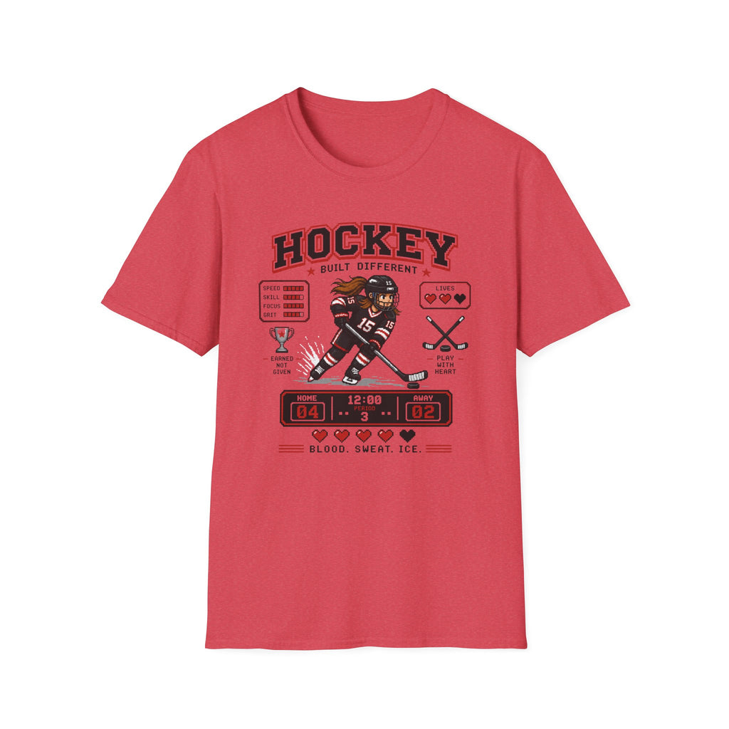 8-bit Girl Hockey Player T-Shirt