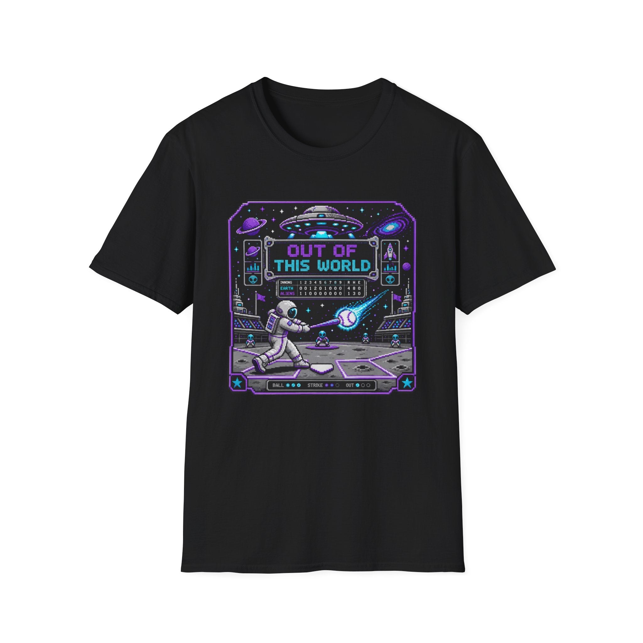 8-bit Out Of This World Baseball T-shirt