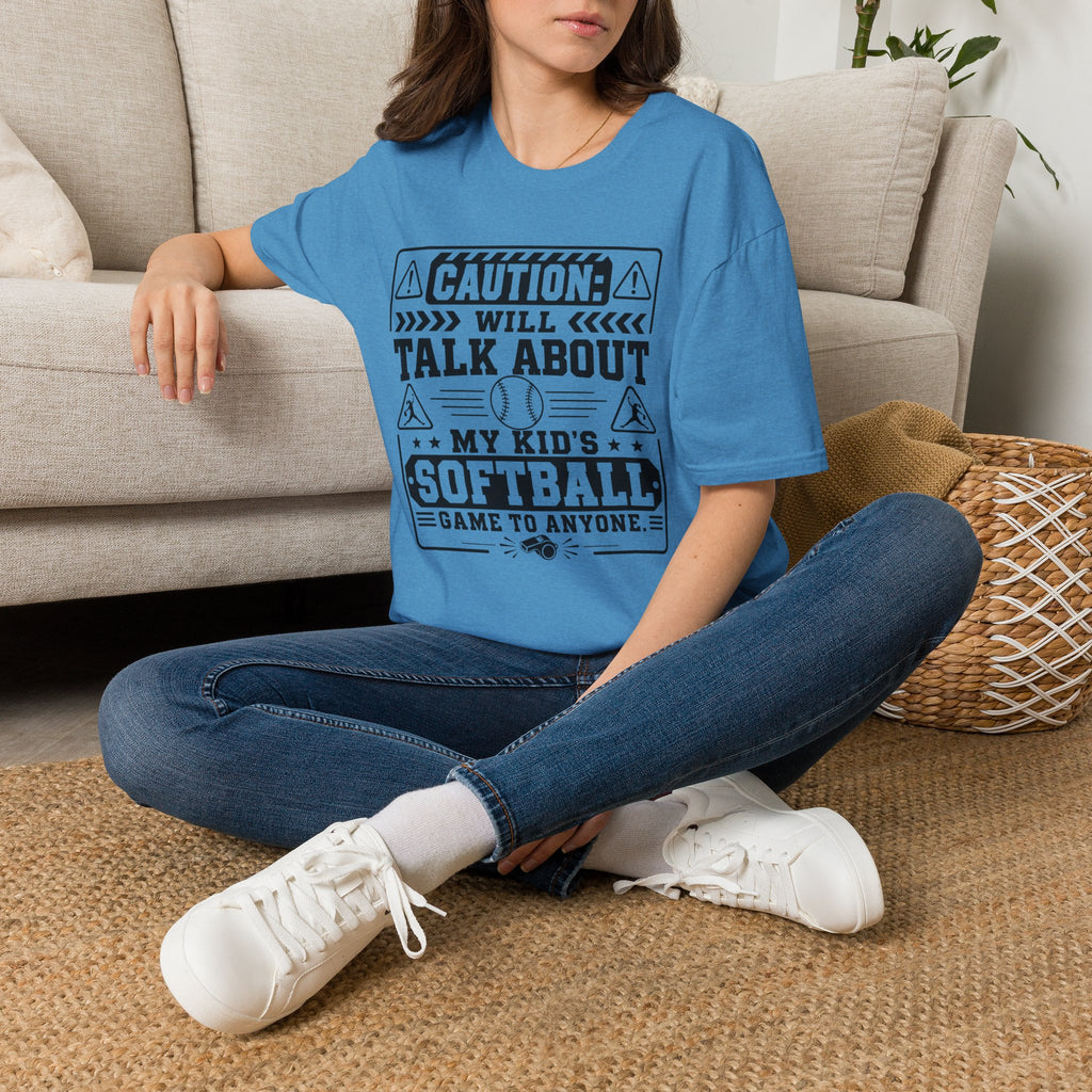 Caution Will Talk about My Kids Softball T-shirt