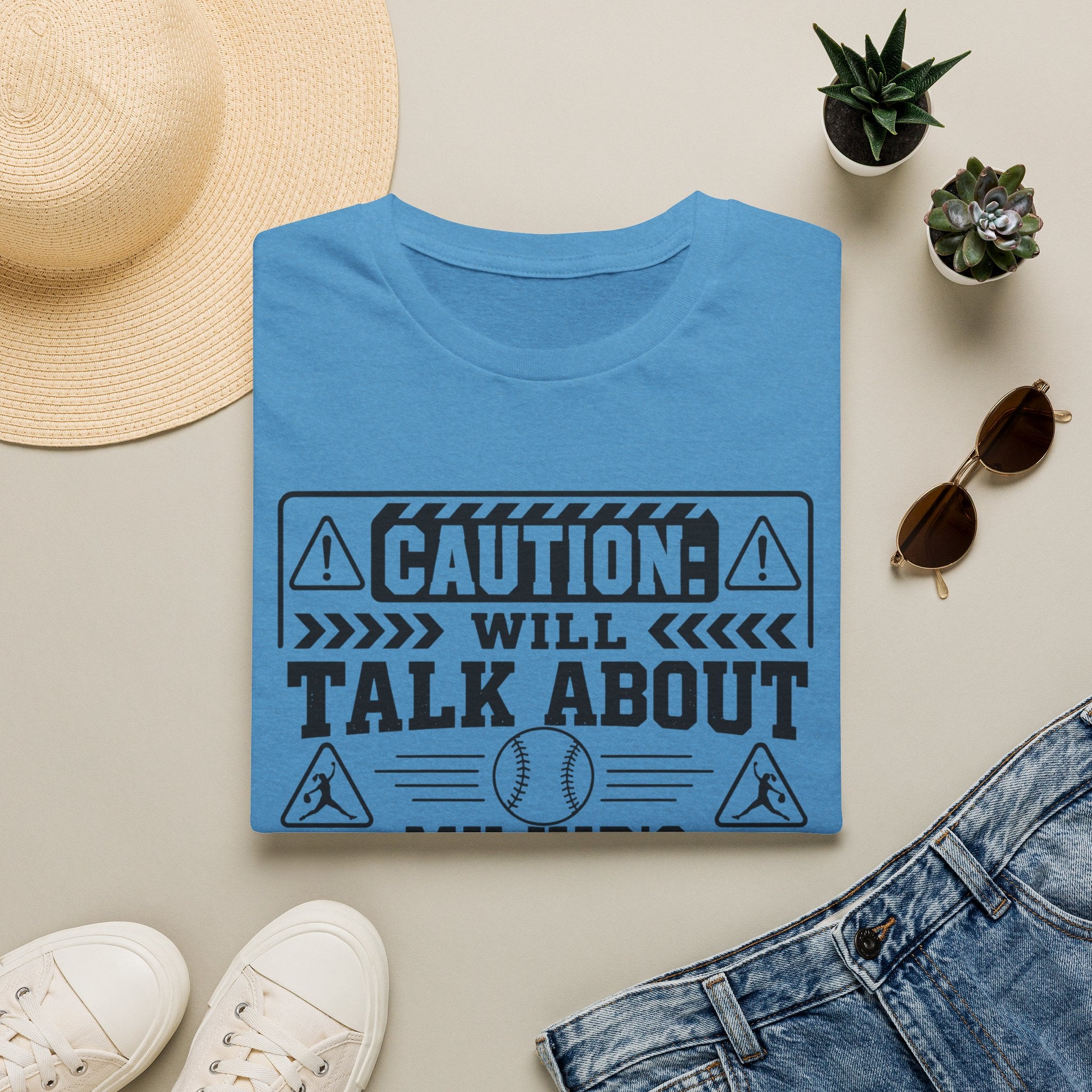 Caution Will Talk about My Kids Softball T-shirt