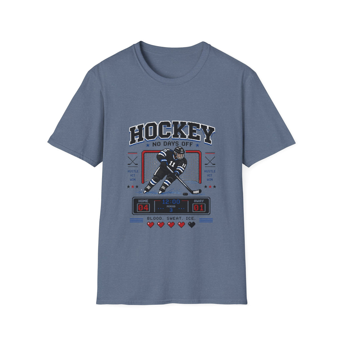 8-bit Boy Hockey Player T-Shirt