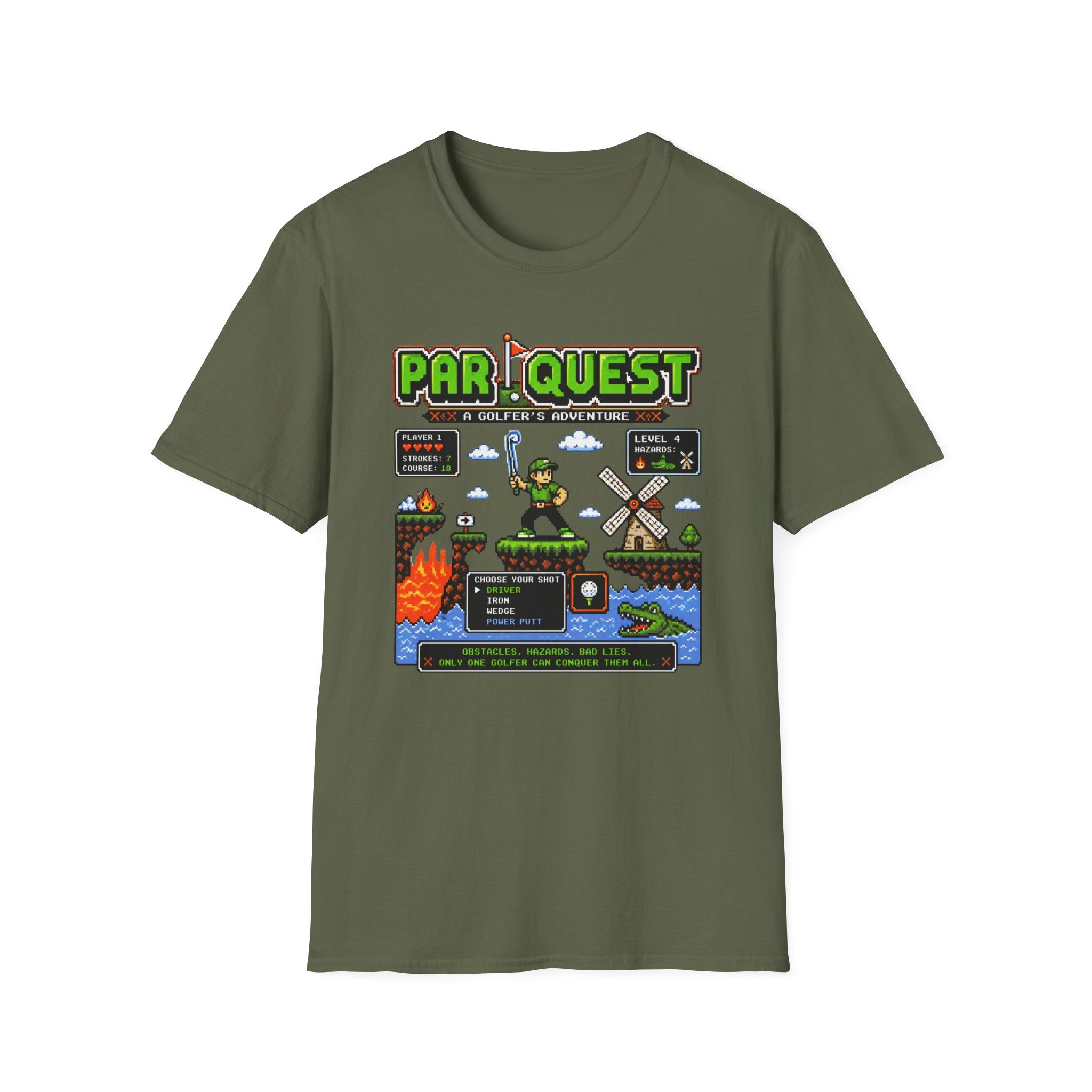 8-bit Par Quest Golfer T-shirt