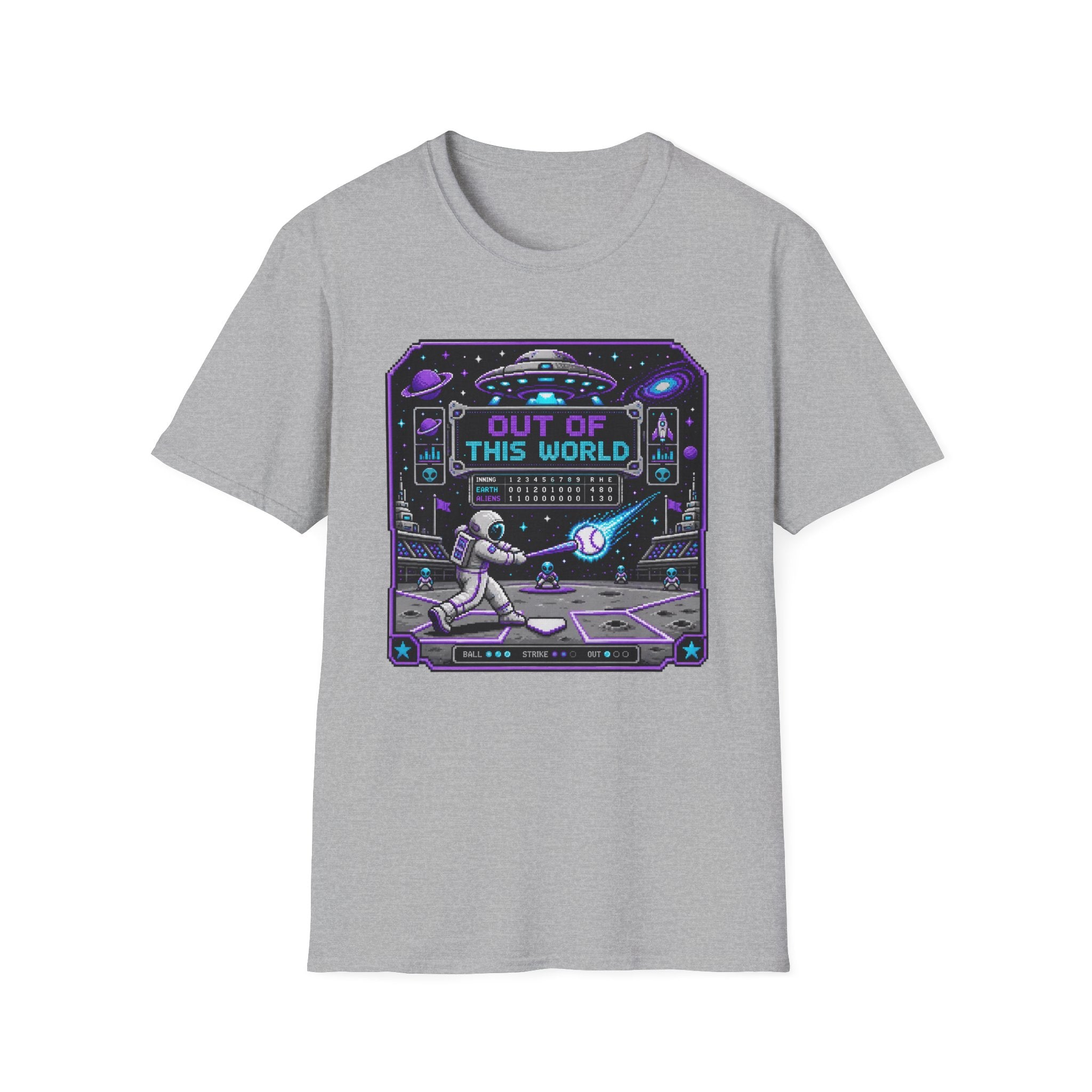 8-bit Out Of This World Baseball T-shirt