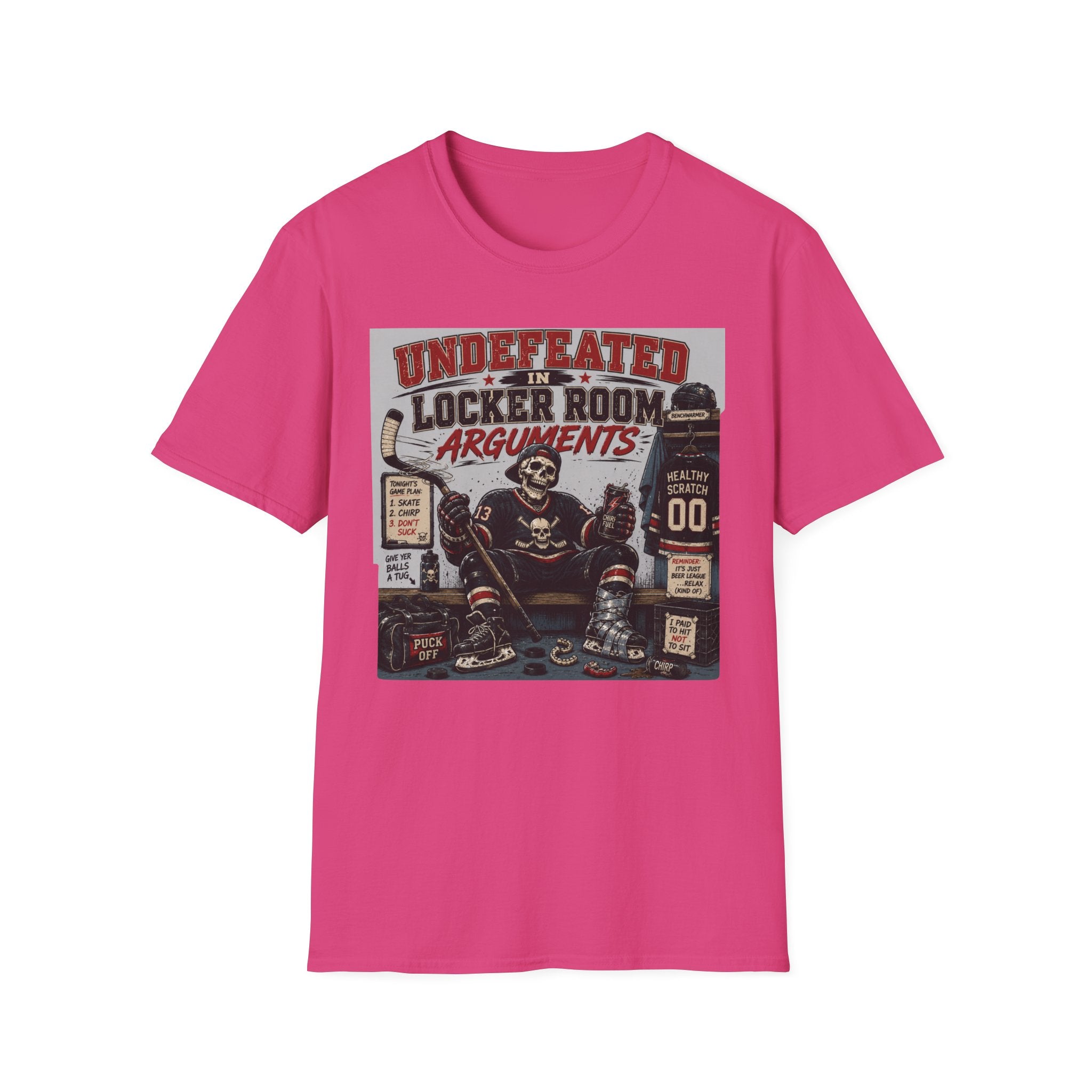 Undefeated In Locker Room Arguments Hockey Skelton T-Shirt