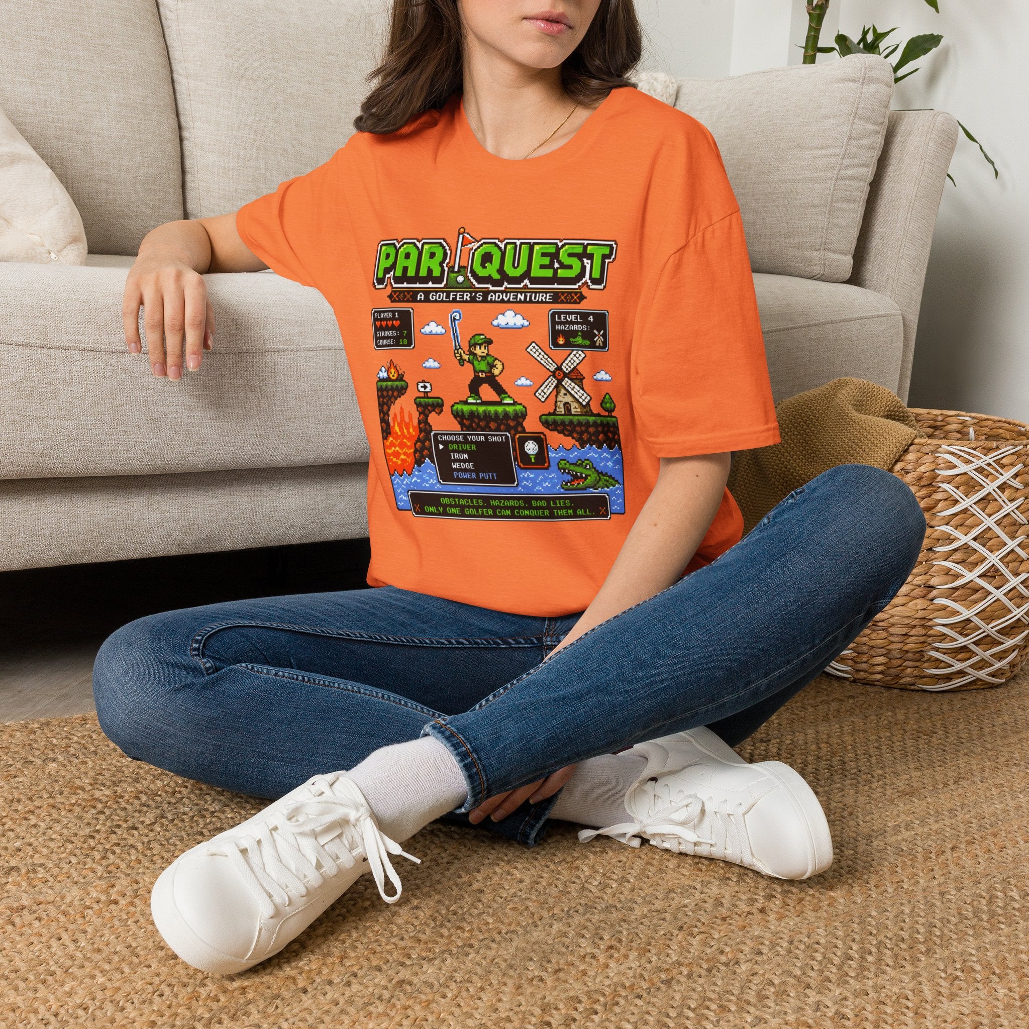 8-bit Par Quest Golfer T-shirt