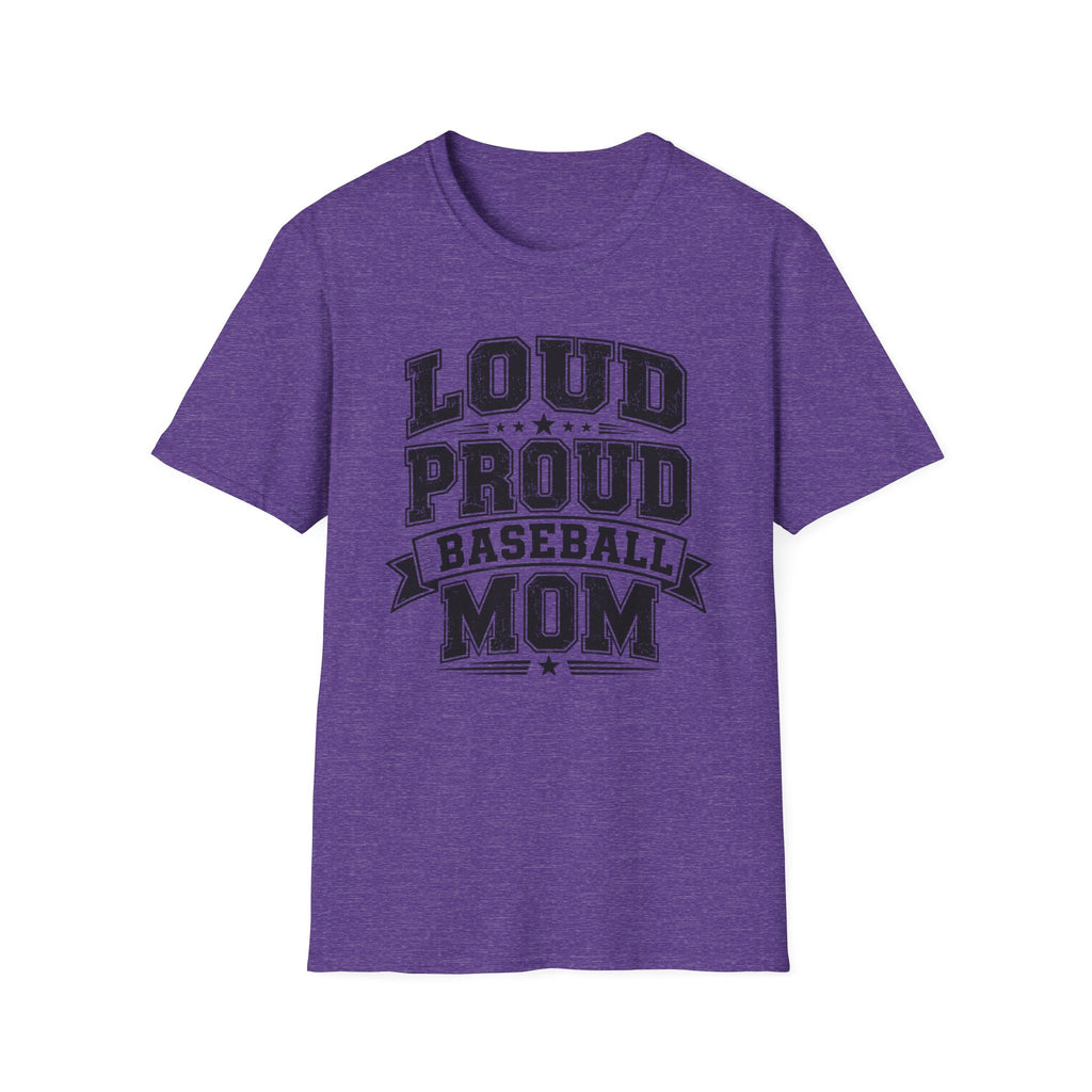 "Loud Proud Baseball Mom" B&W T-shirt