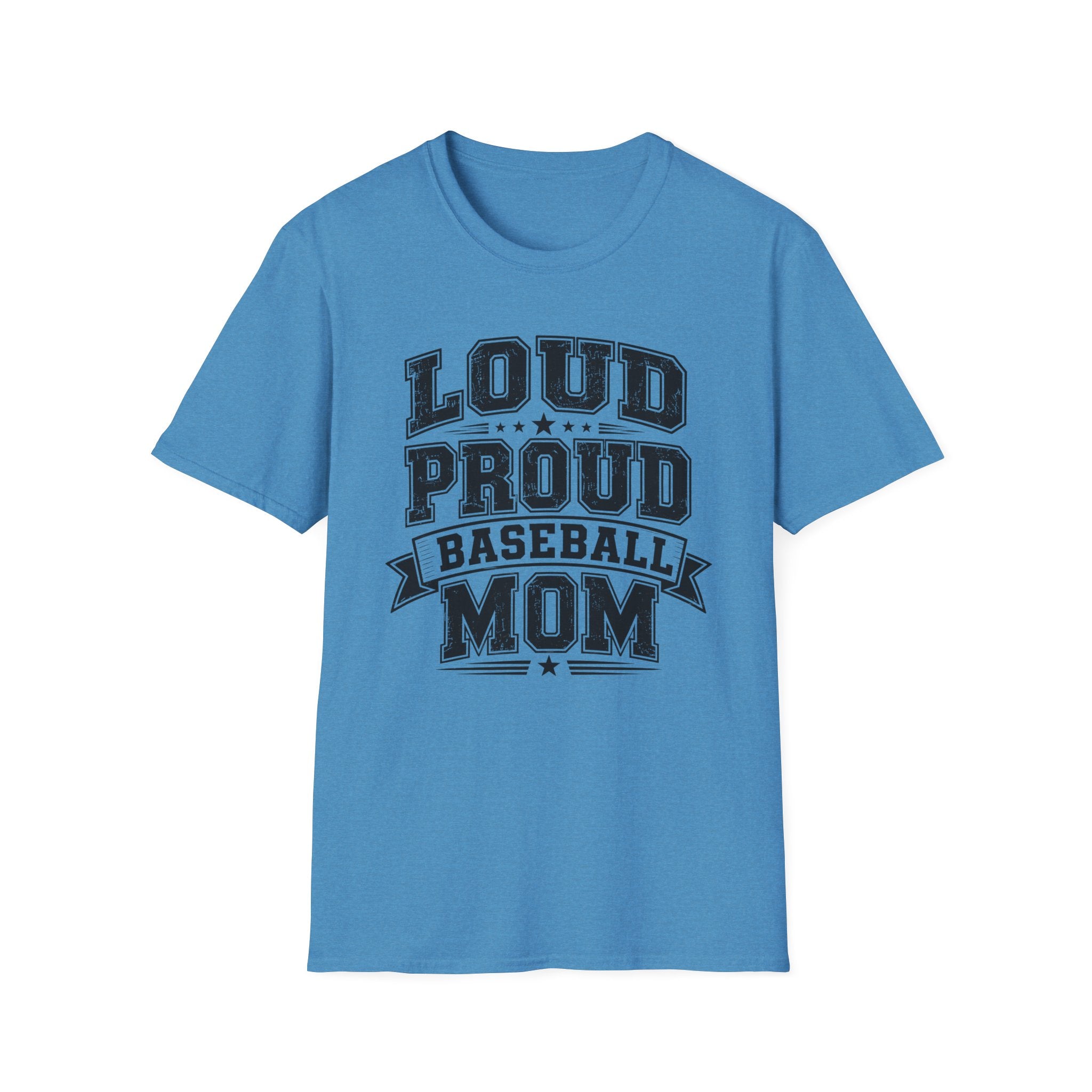 "Loud Proud Baseball Mom" B&W T-shirt