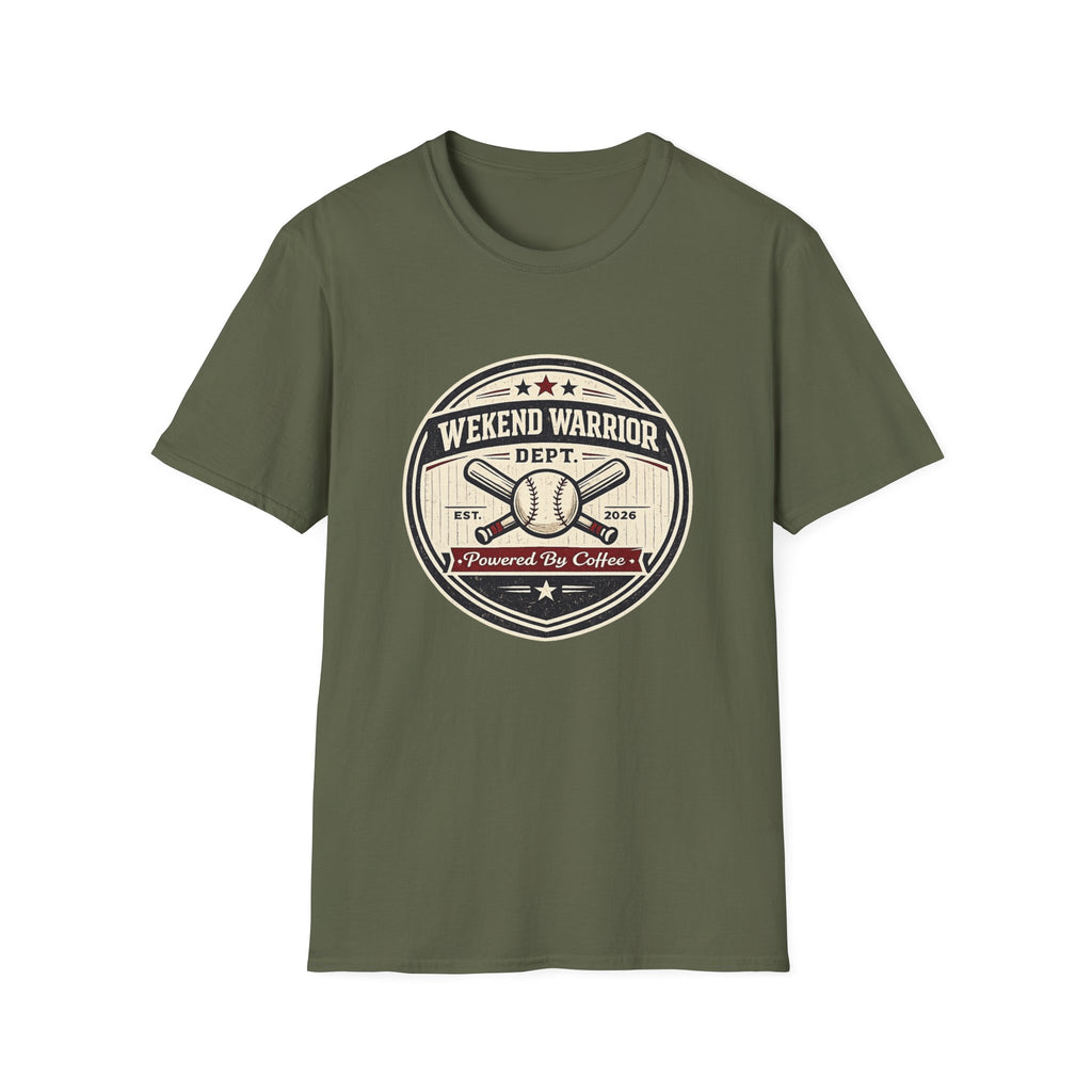 Baseball Weekend Warrior Powered by Coffee Circle T-shirt