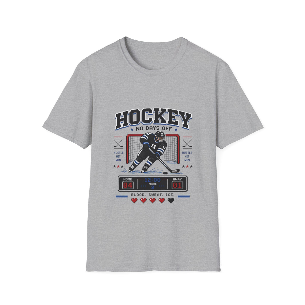 8-bit Boy Hockey Player T-Shirt