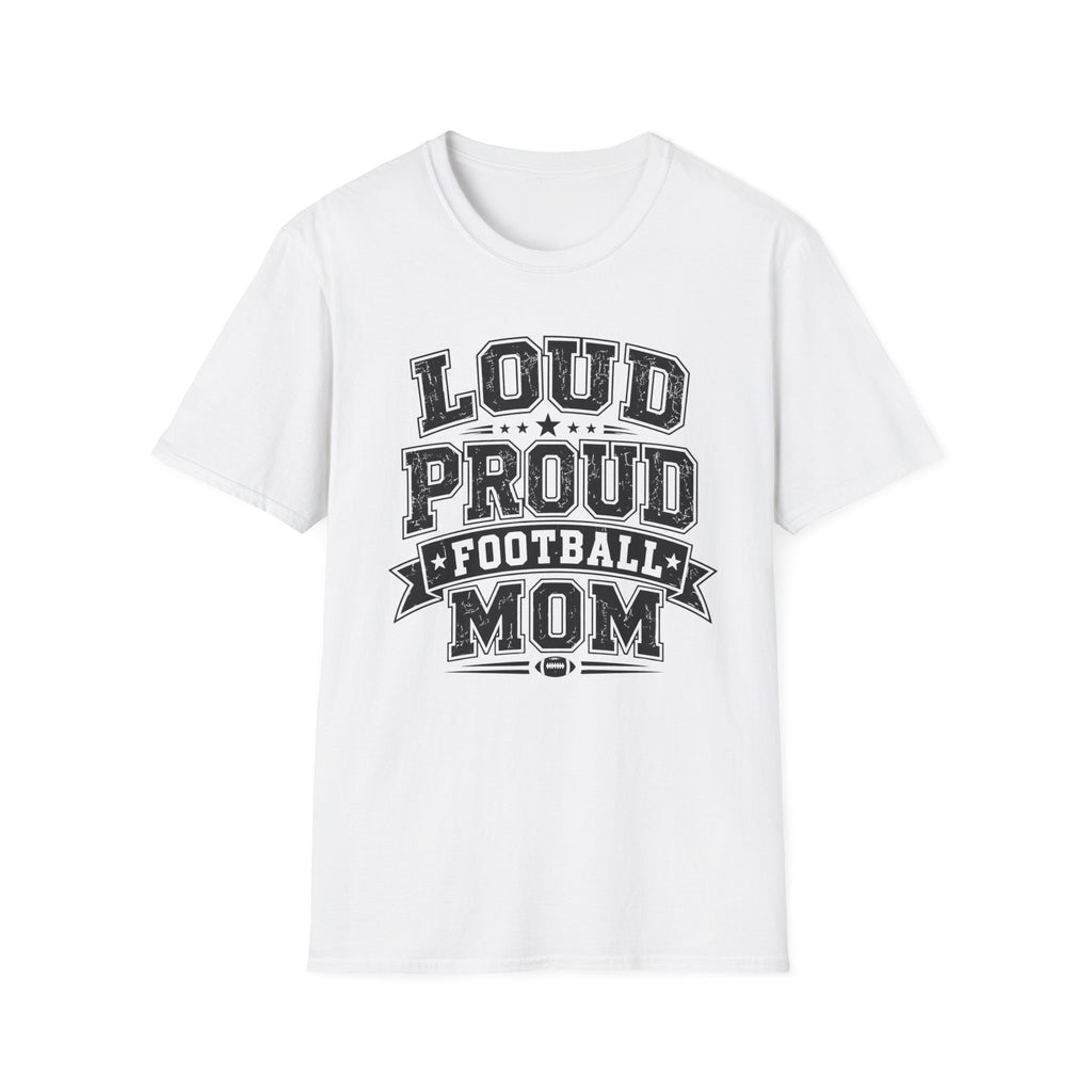 Load Proud Football Mom B&W T-shirt
