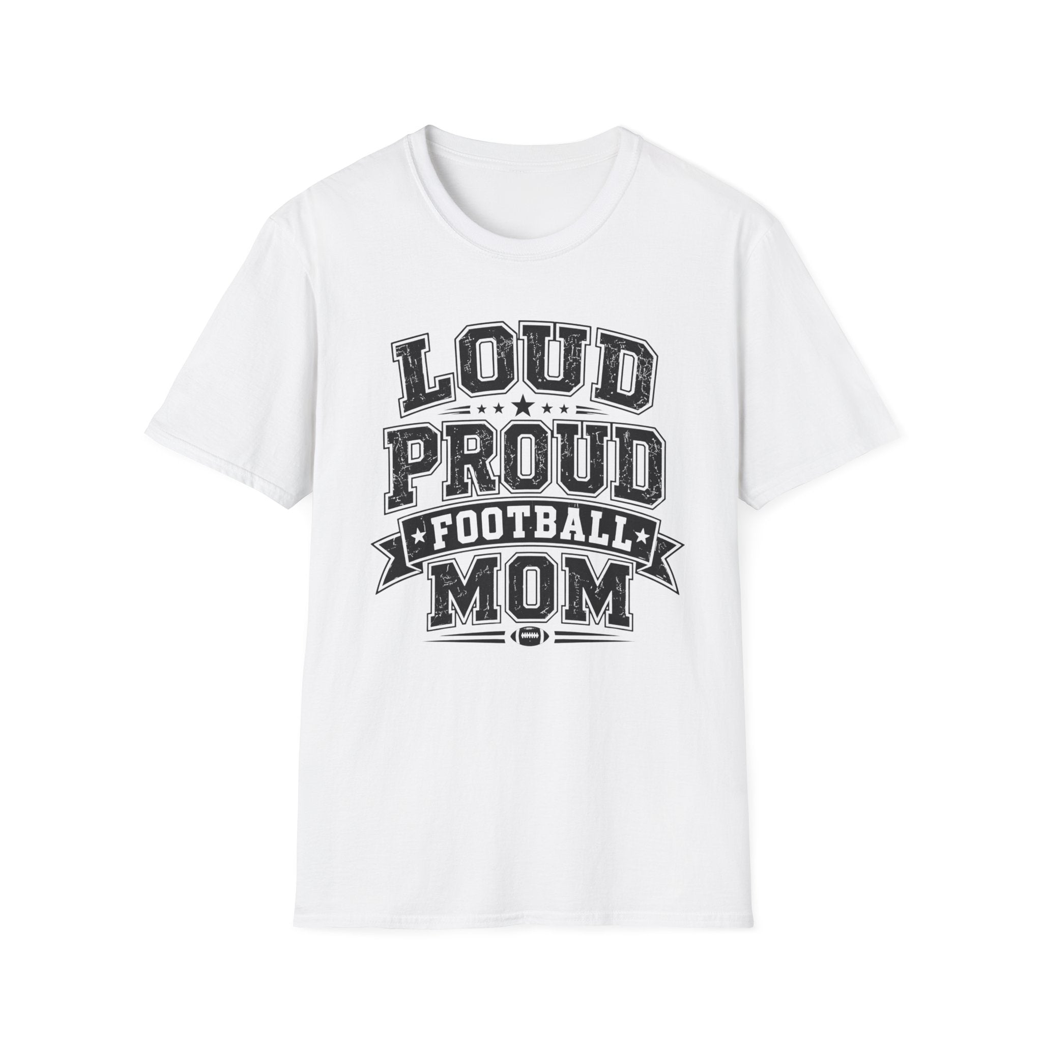 Load Proud Football Mom B&W T-shirt