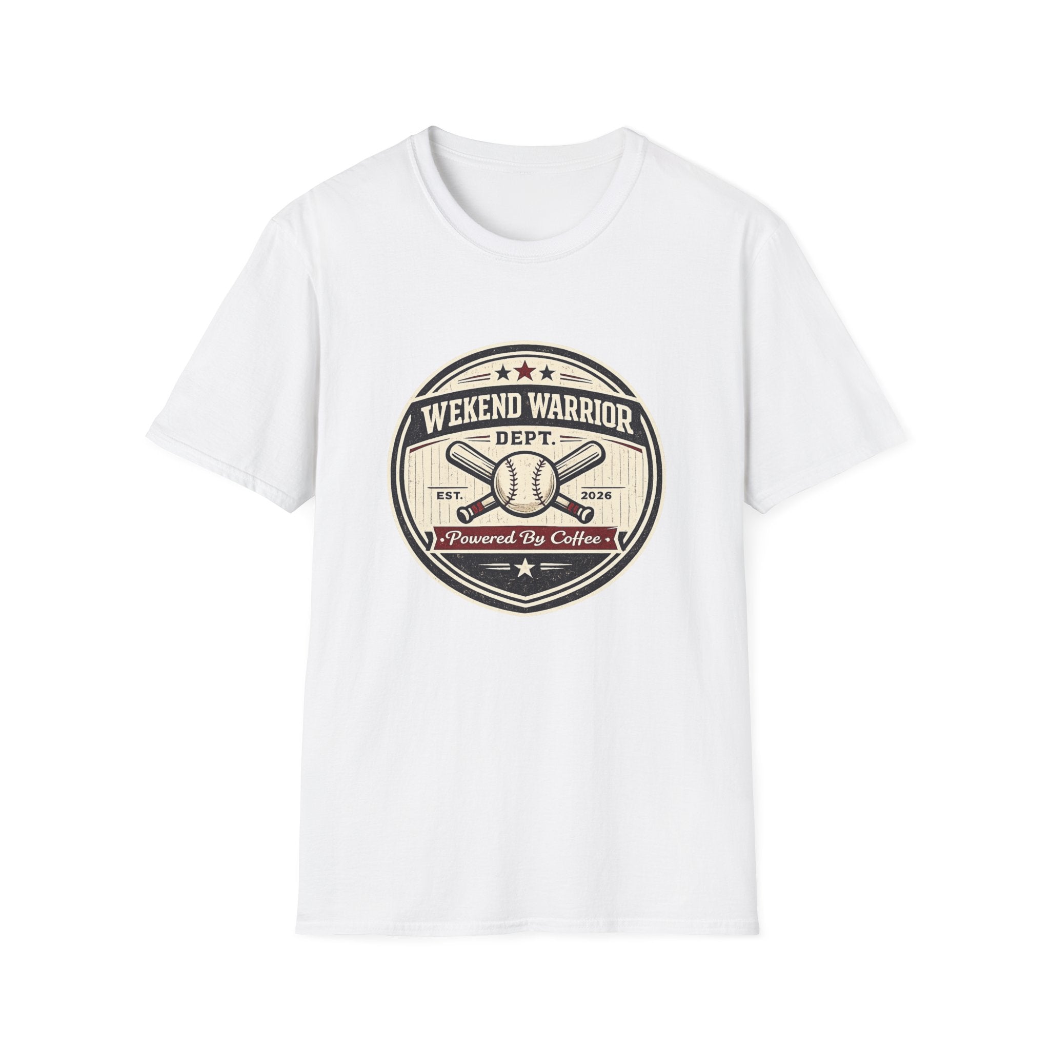 Baseball Weekend Warrior Powered by Coffee Circle T-shirt