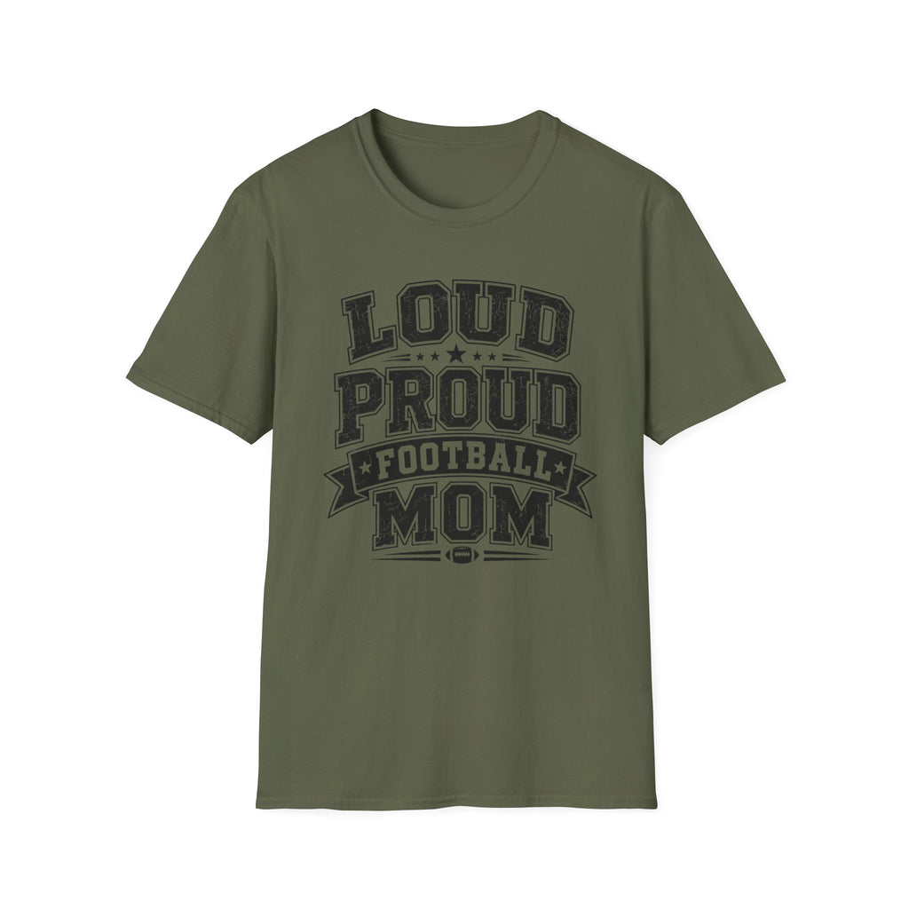 Load Proud Football Mom B&W T-shirt