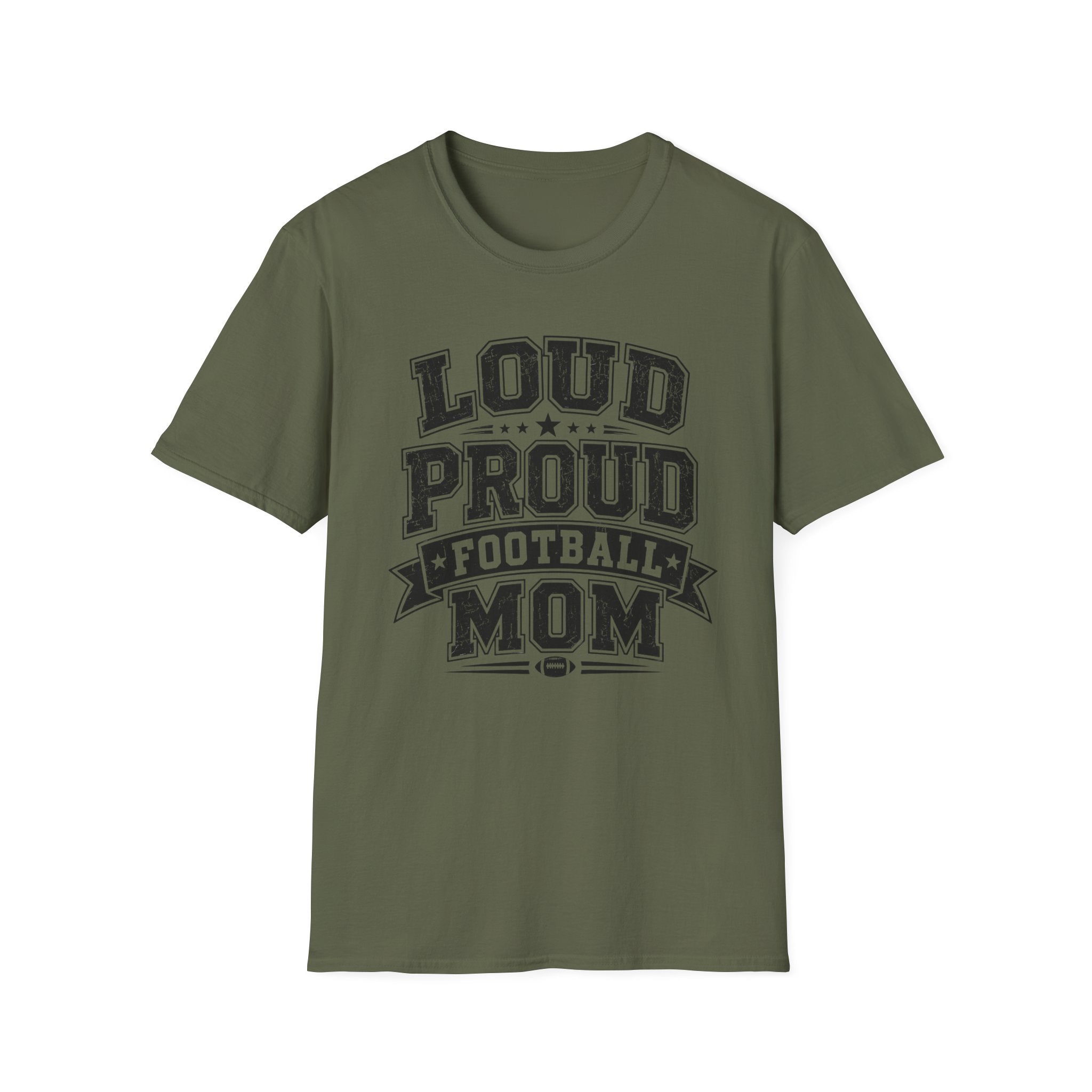 Load Proud Football Mom B&W T-shirt