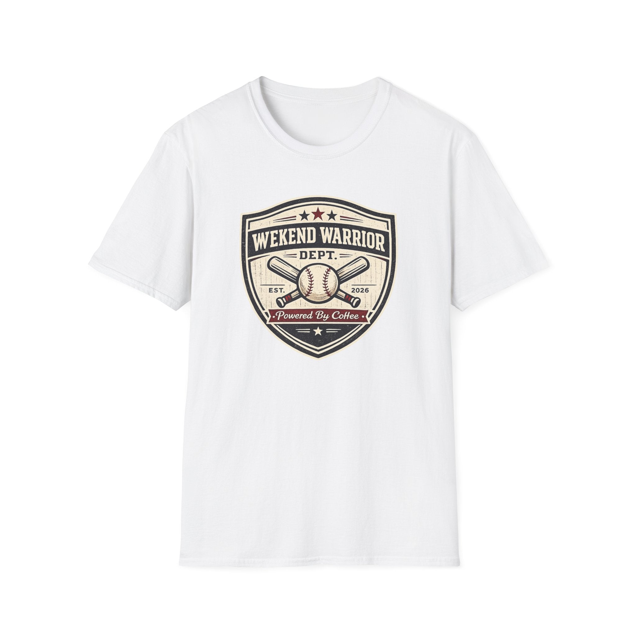 Baseball Weekend Warrior Powered by Coffee Shield  T-shirt