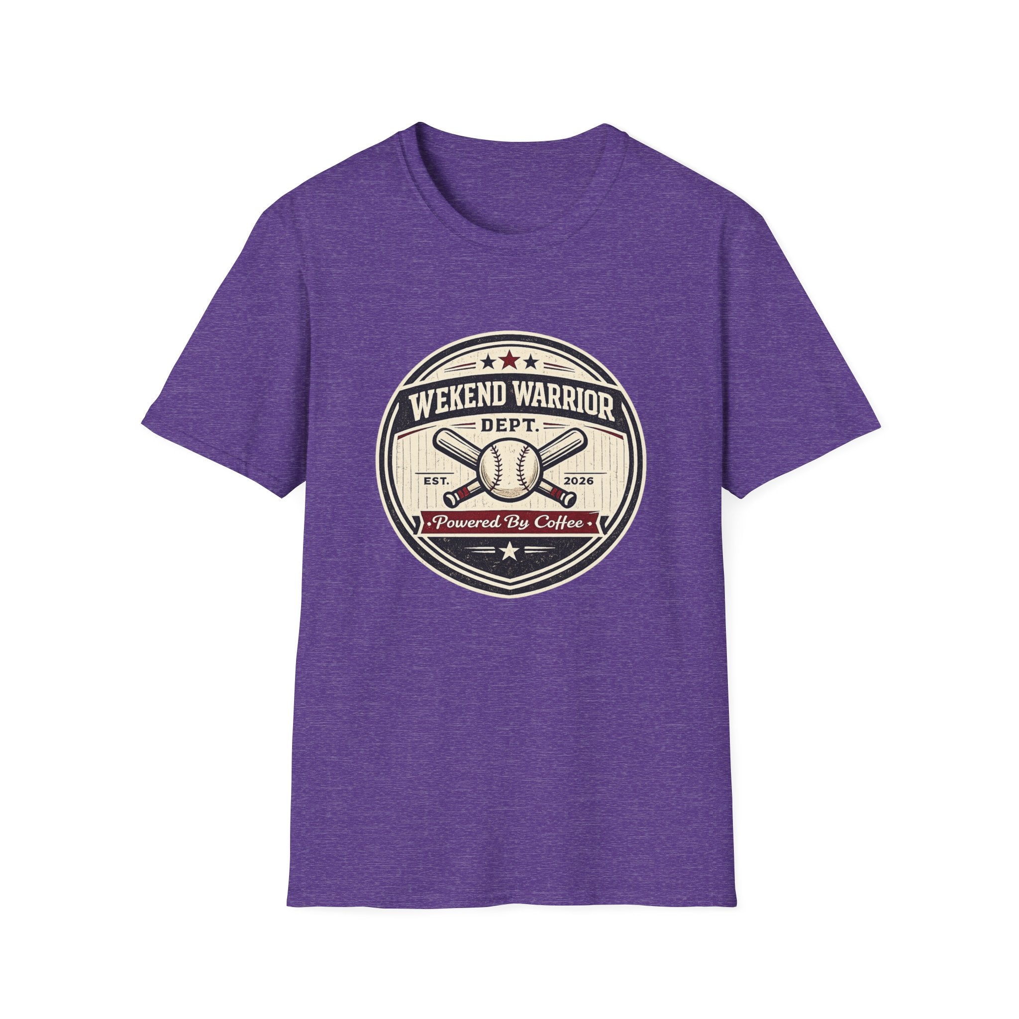 Baseball Weekend Warrior Powered by Coffee Circle T-shirt