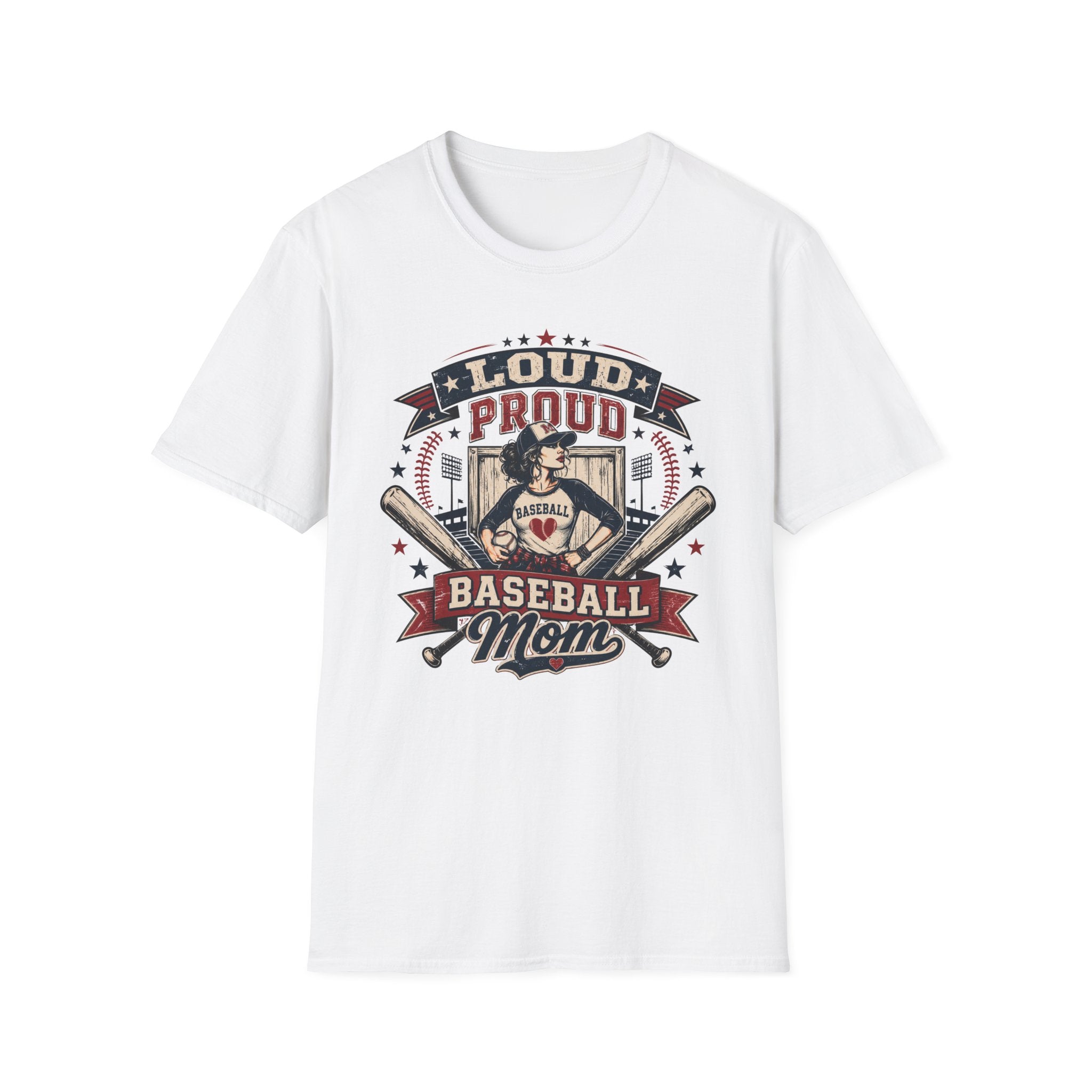 "Loud Proud Baseball Mom" w/Bats T-shirt