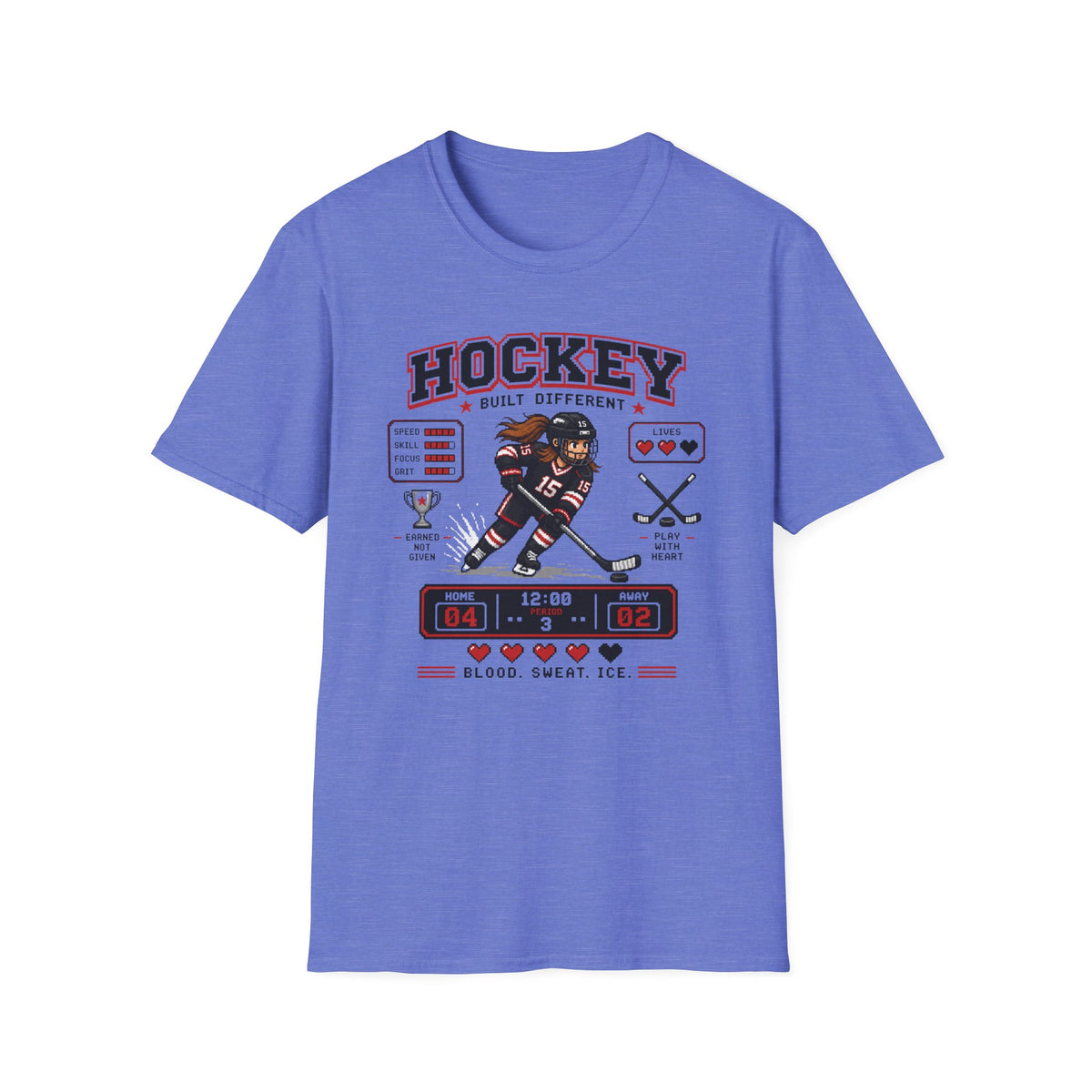 8-bit Girl Hockey Player T-Shirt