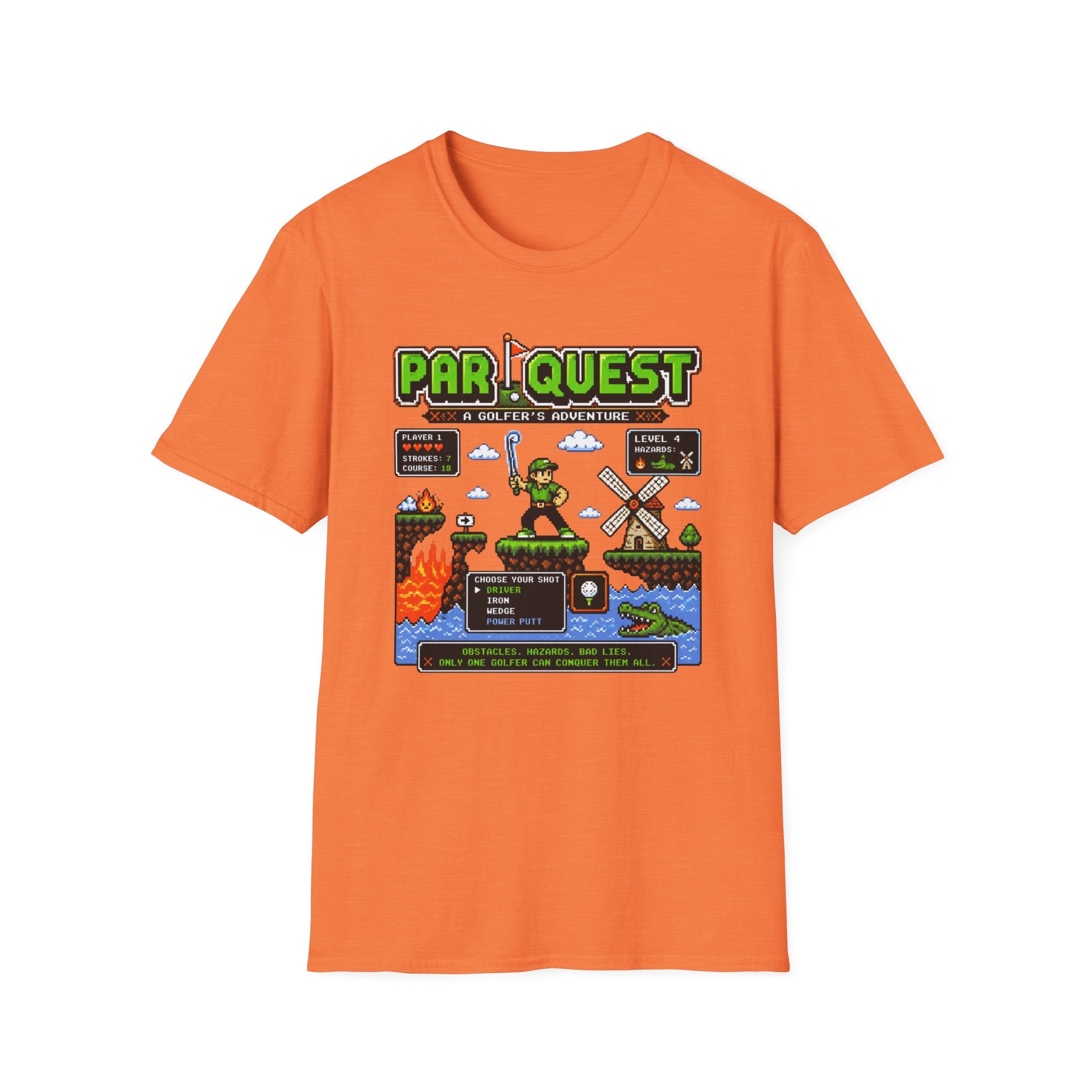 8-bit Par Quest Golfer T-shirt