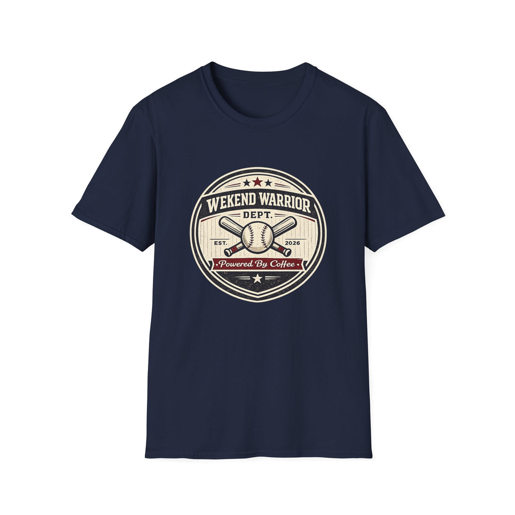 Baseball Weekend Warrior Powered by Coffee Circle T-shirt
