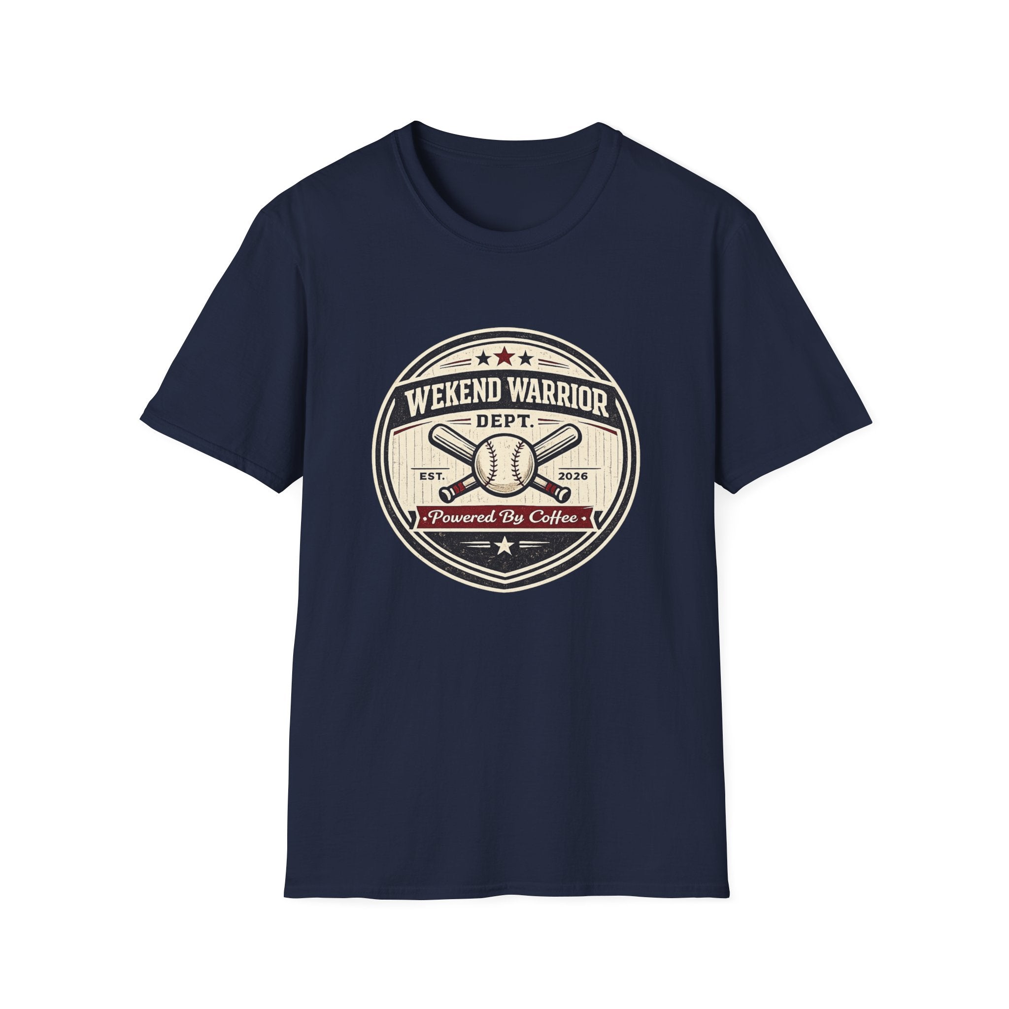 Baseball Weekend Warrior Powered by Coffee Circle T-shirt