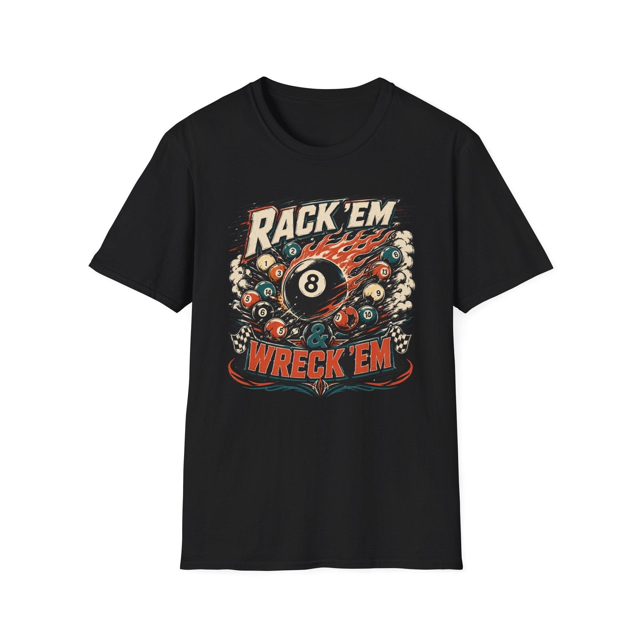 Rack 'Em Wreck 'Em Retro 8-Ball T-Shirt
