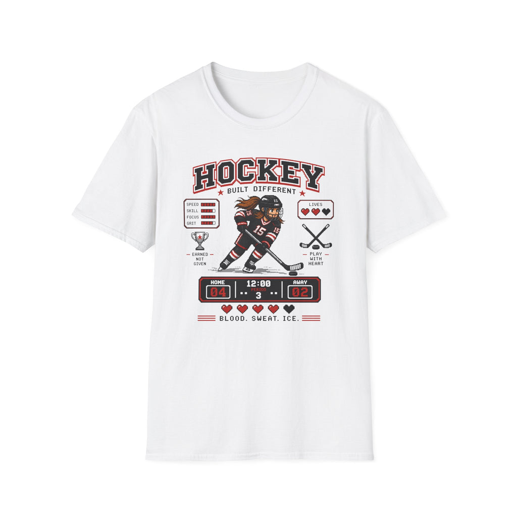 8-bit Girl Hockey Player T-Shirt