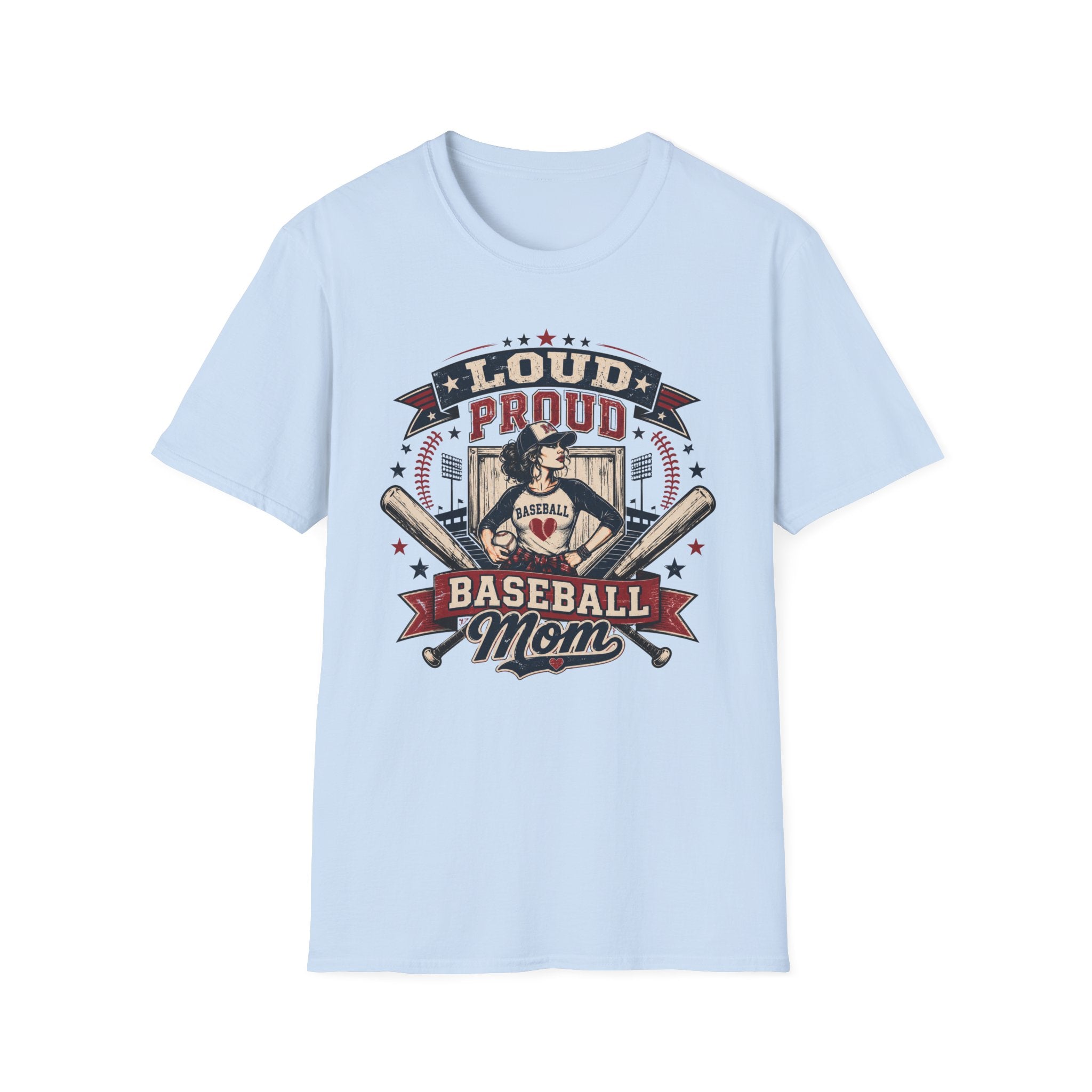 "Loud Proud Baseball Mom" w/Bats T-shirt