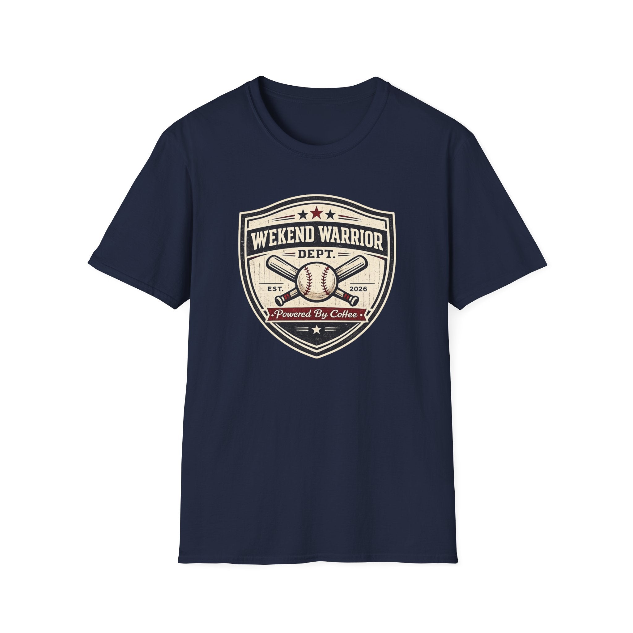Baseball Weekend Warrior Powered by Coffee Shield  T-shirt