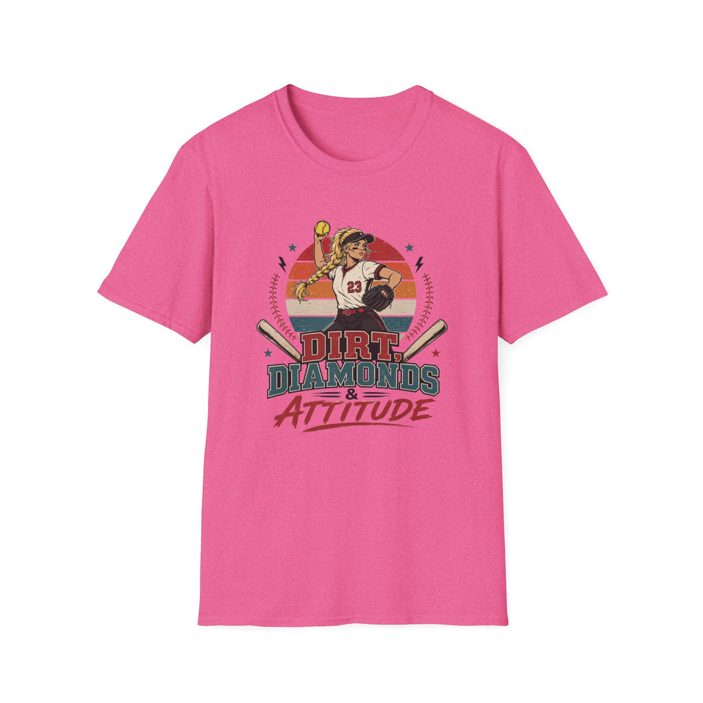 Dirt, Diamonds & Attitude Softball T-shirt Light Hair