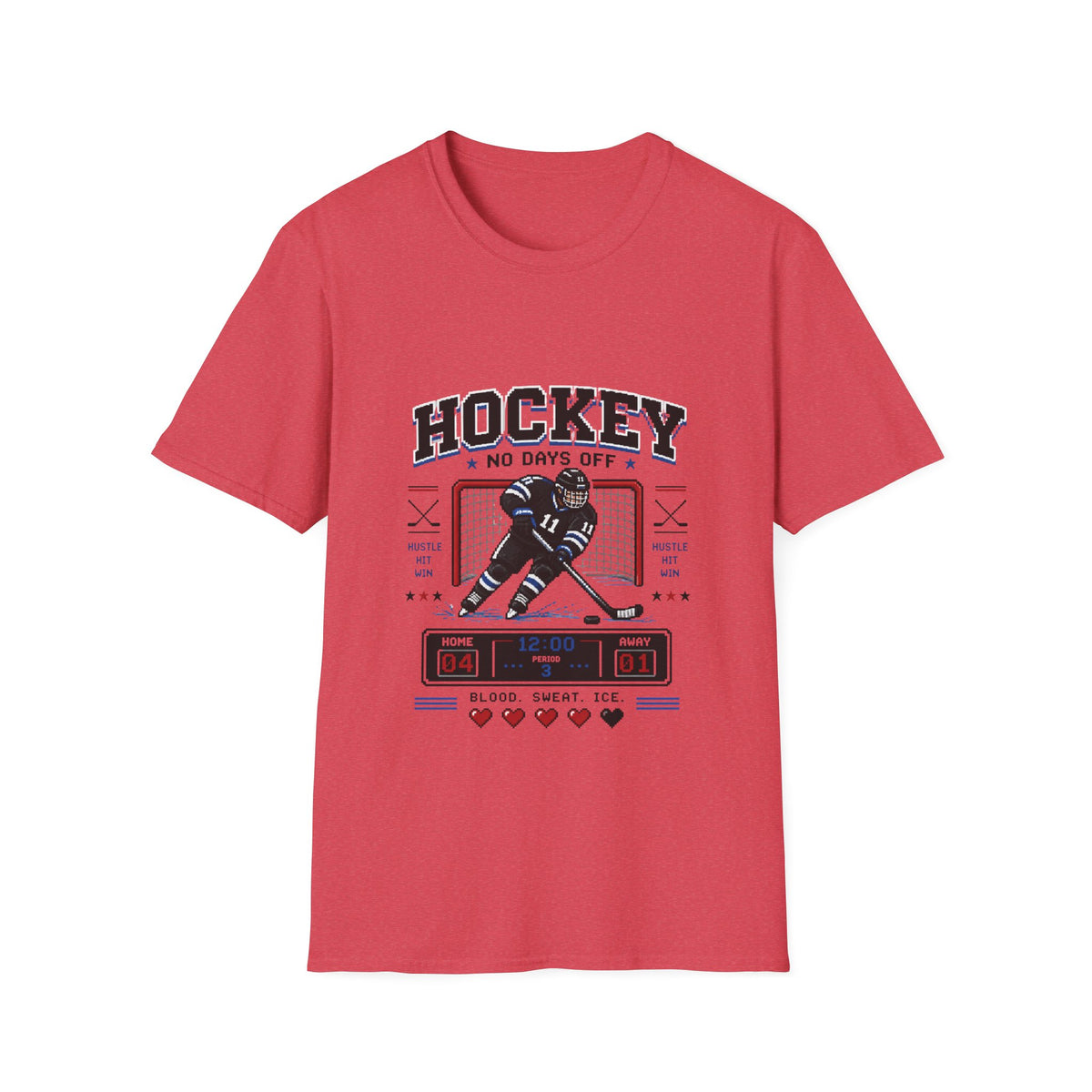 8-bit Boy Hockey Player T-Shirt
