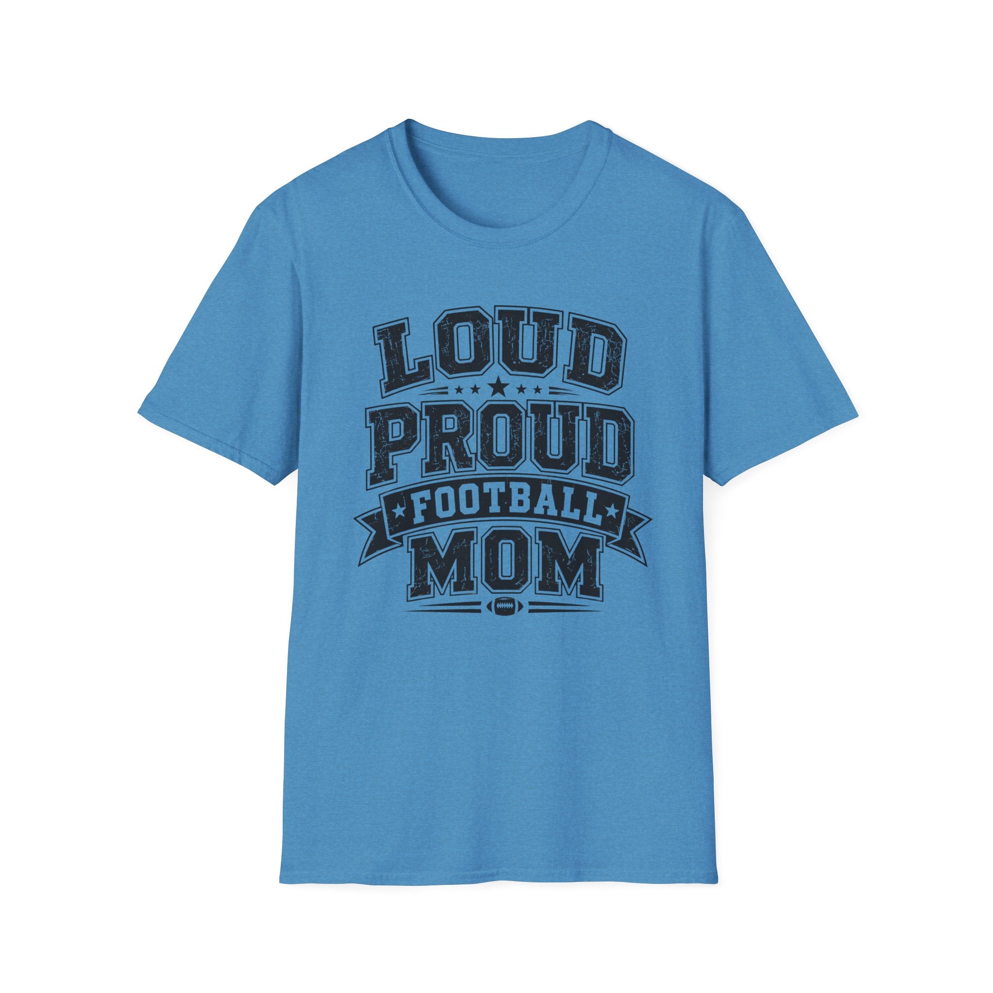 Load Proud Football Mom B&W T-shirt