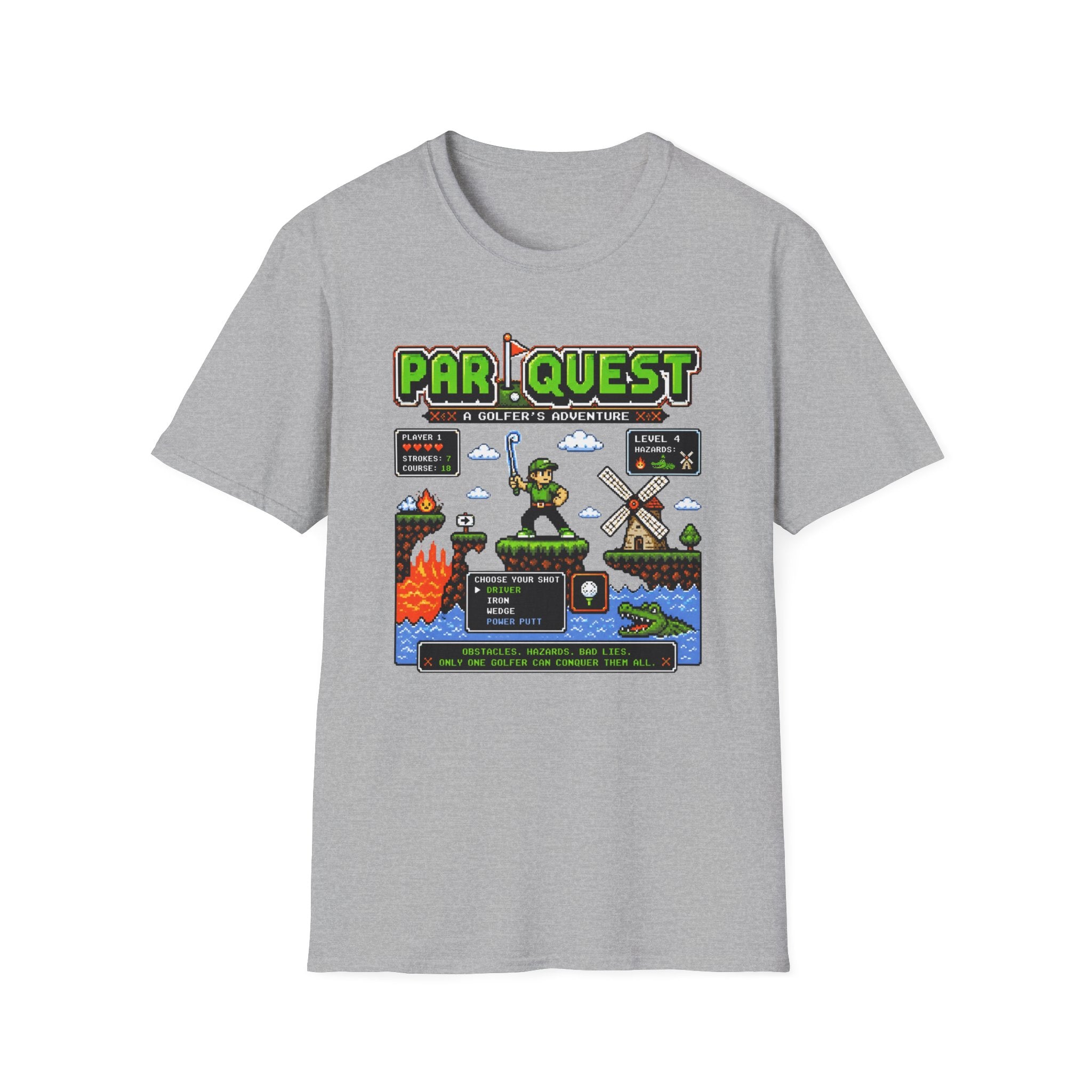 8-bit Par Quest Golfer T-shirt